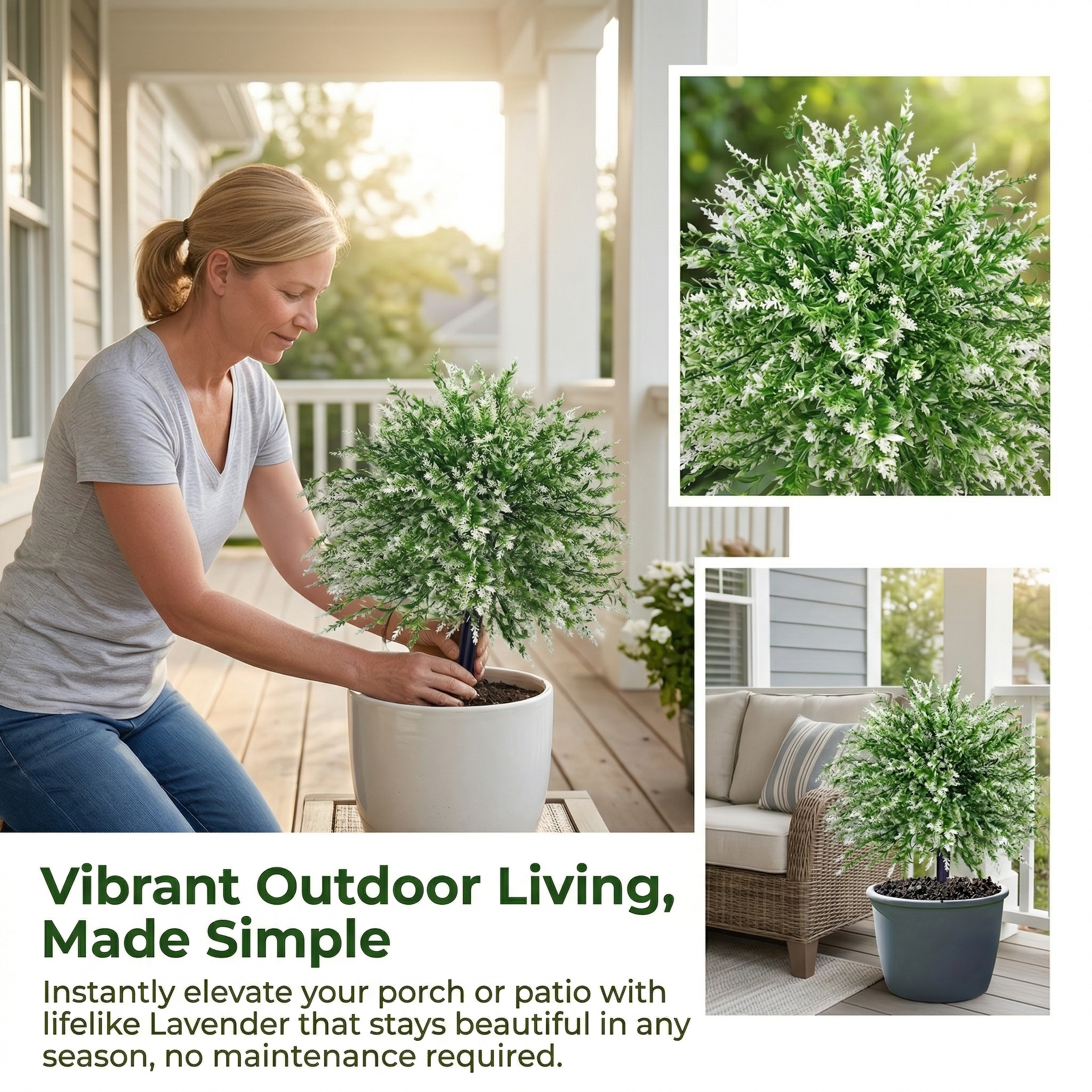 Artificial Lavender with Ground Stake