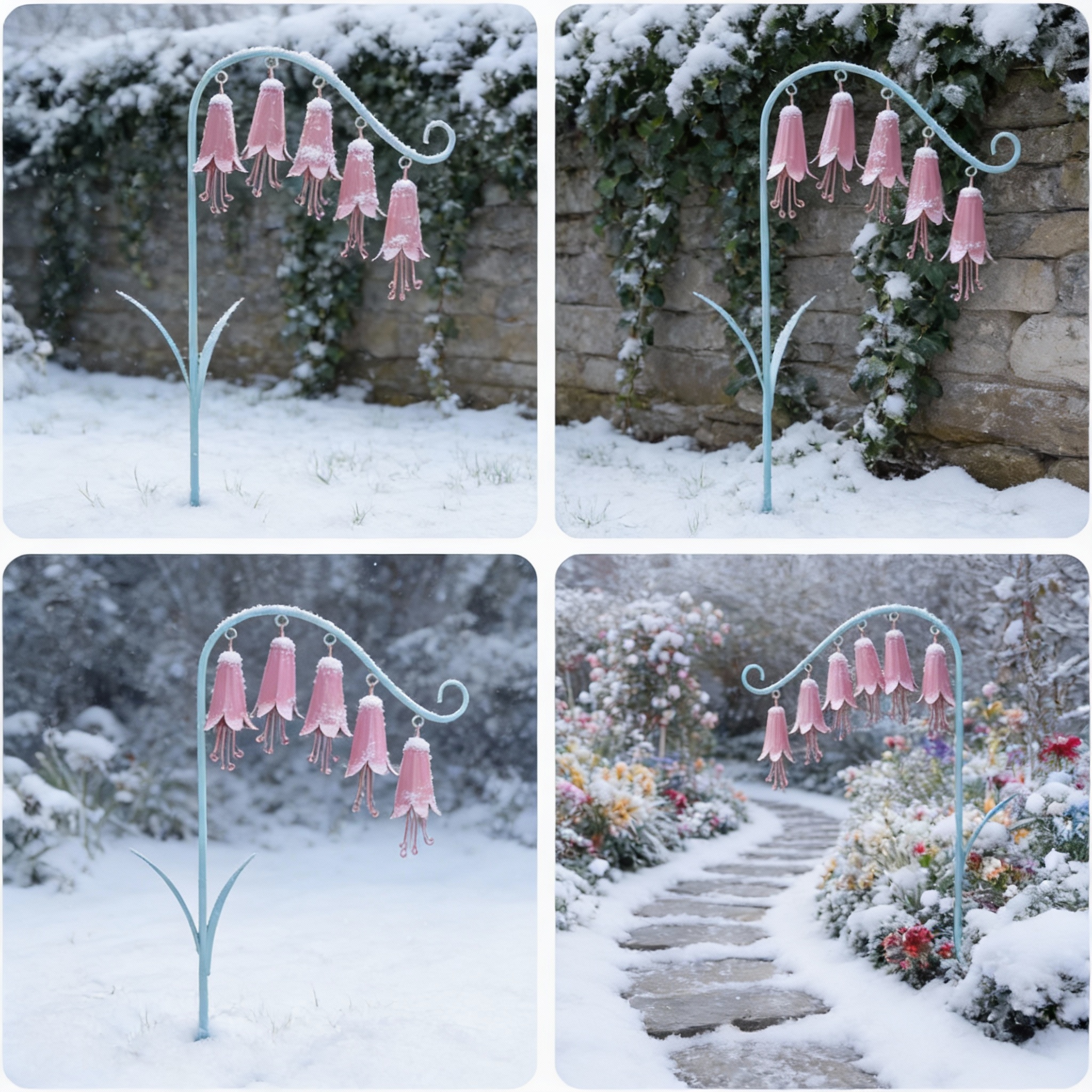 Lily of the Valley Metal Garden Stake Wind Chime