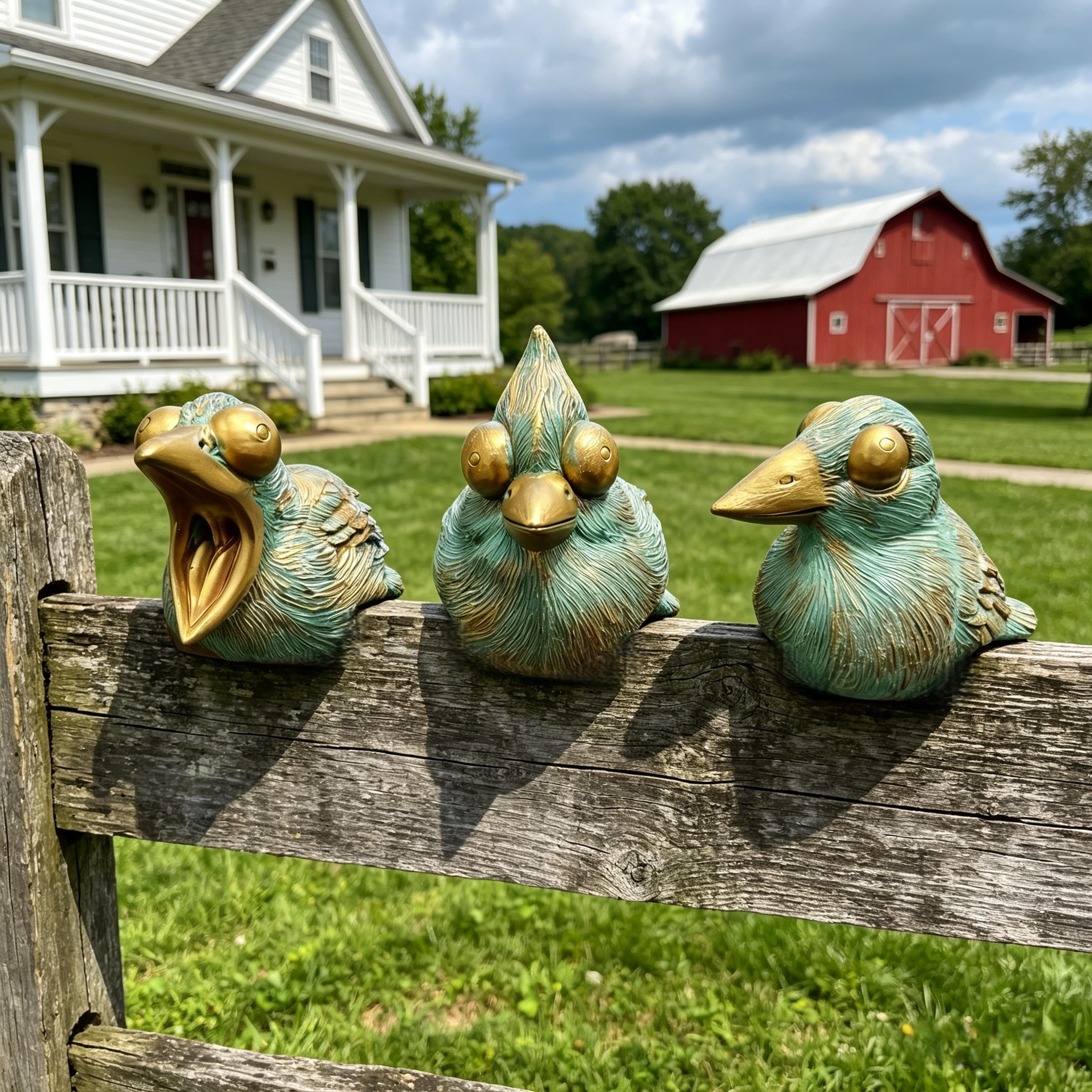 Cute Resin Bird Statues for Garden Decoration