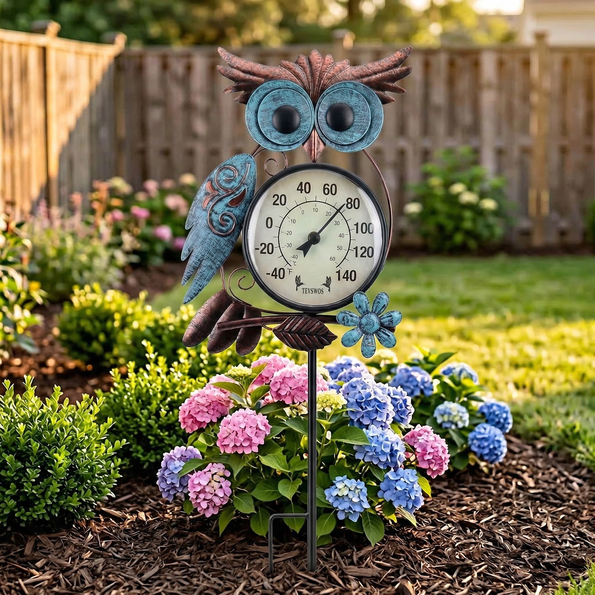 Outdoor Owl Garden Thermometer