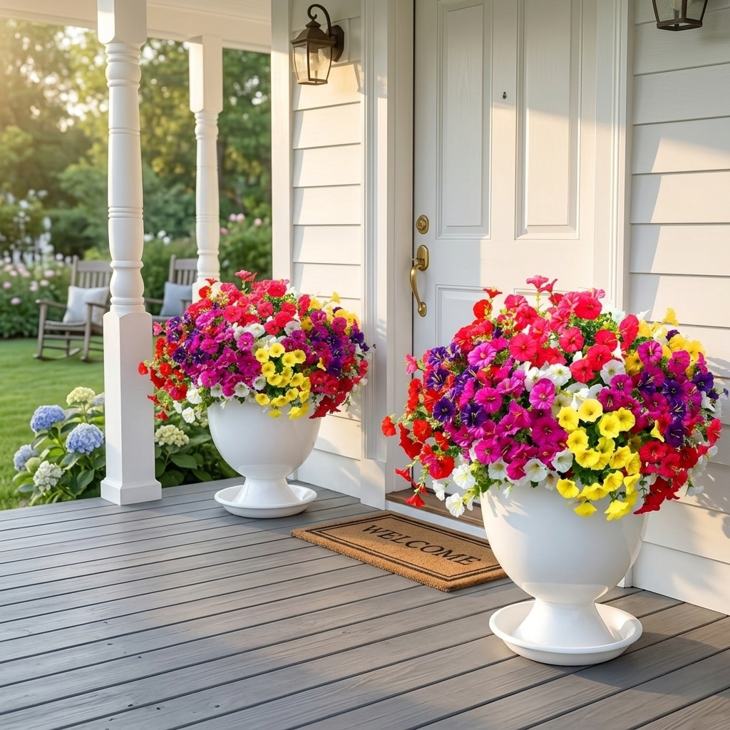 Artificial UV Resistant Eucalyptus Petunia Flowers