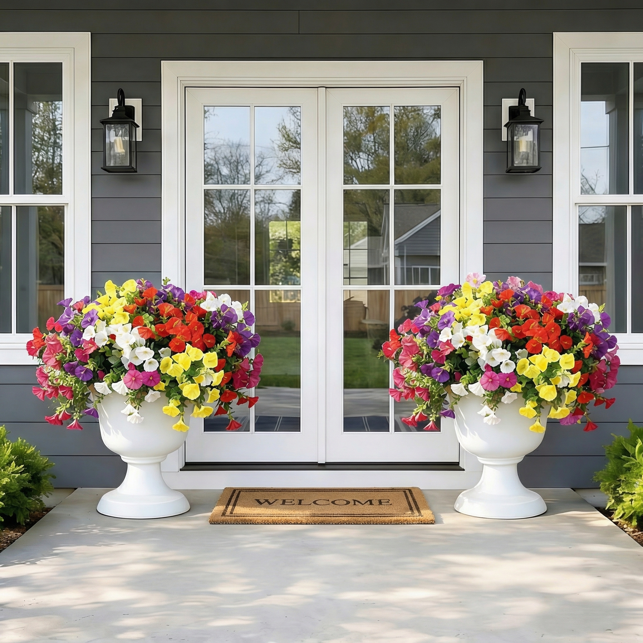 Artificial UV Resistant Eucalyptus Petunia Flowers