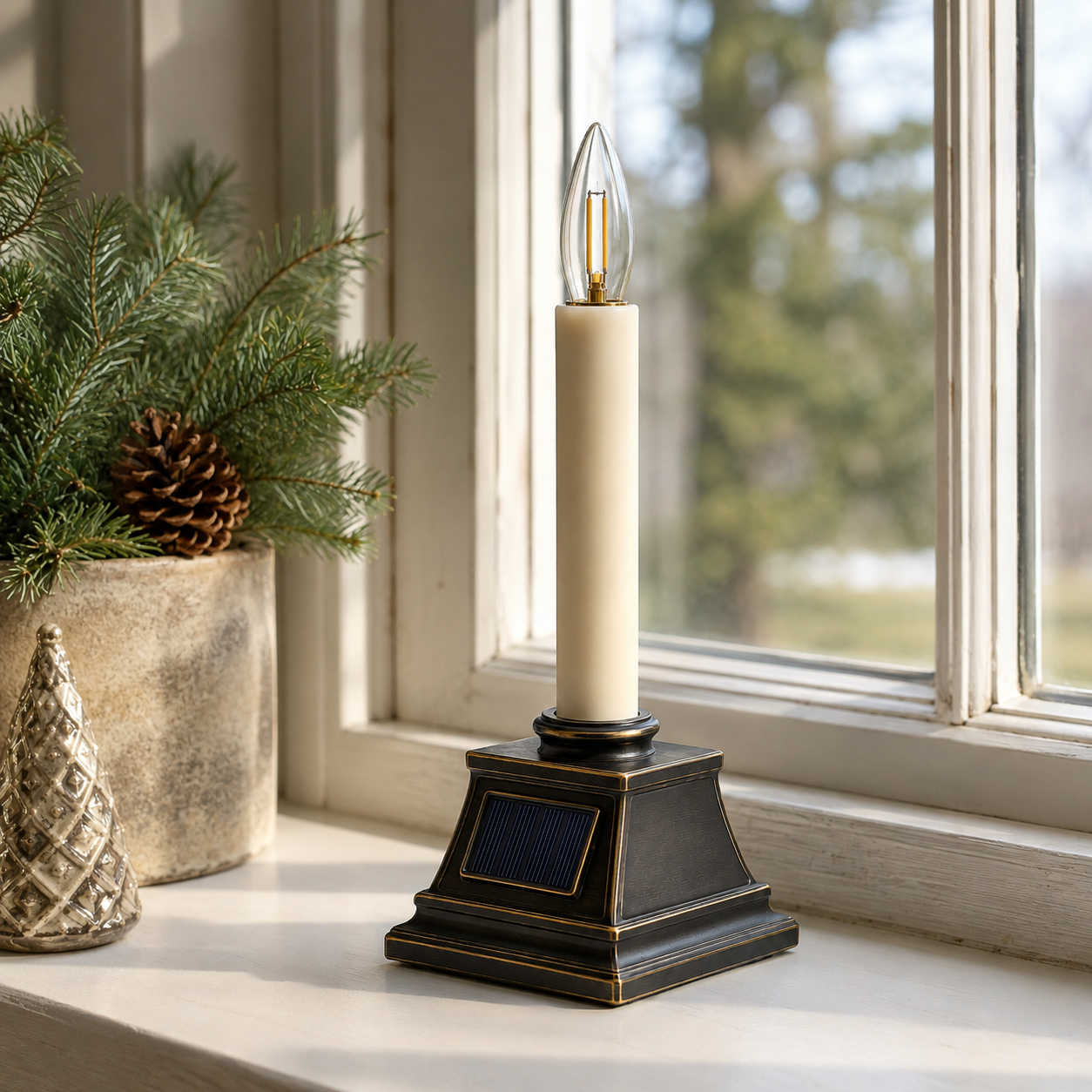 Vintage Solar Window Candle