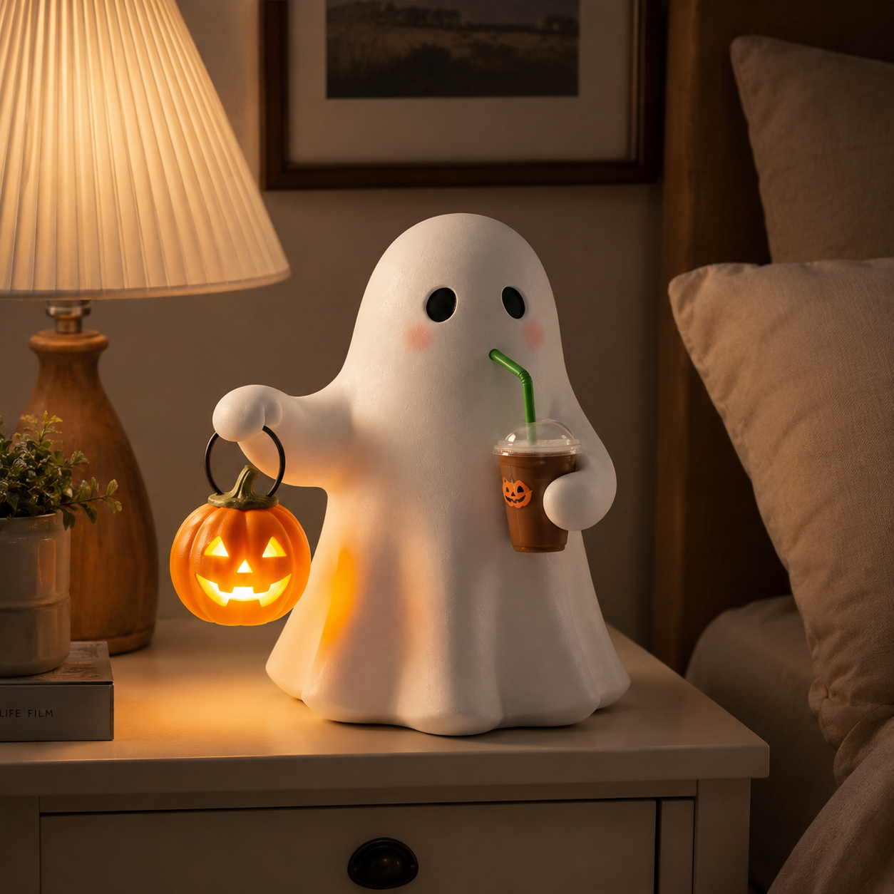 Cute Ghost Pumpkin Night Light