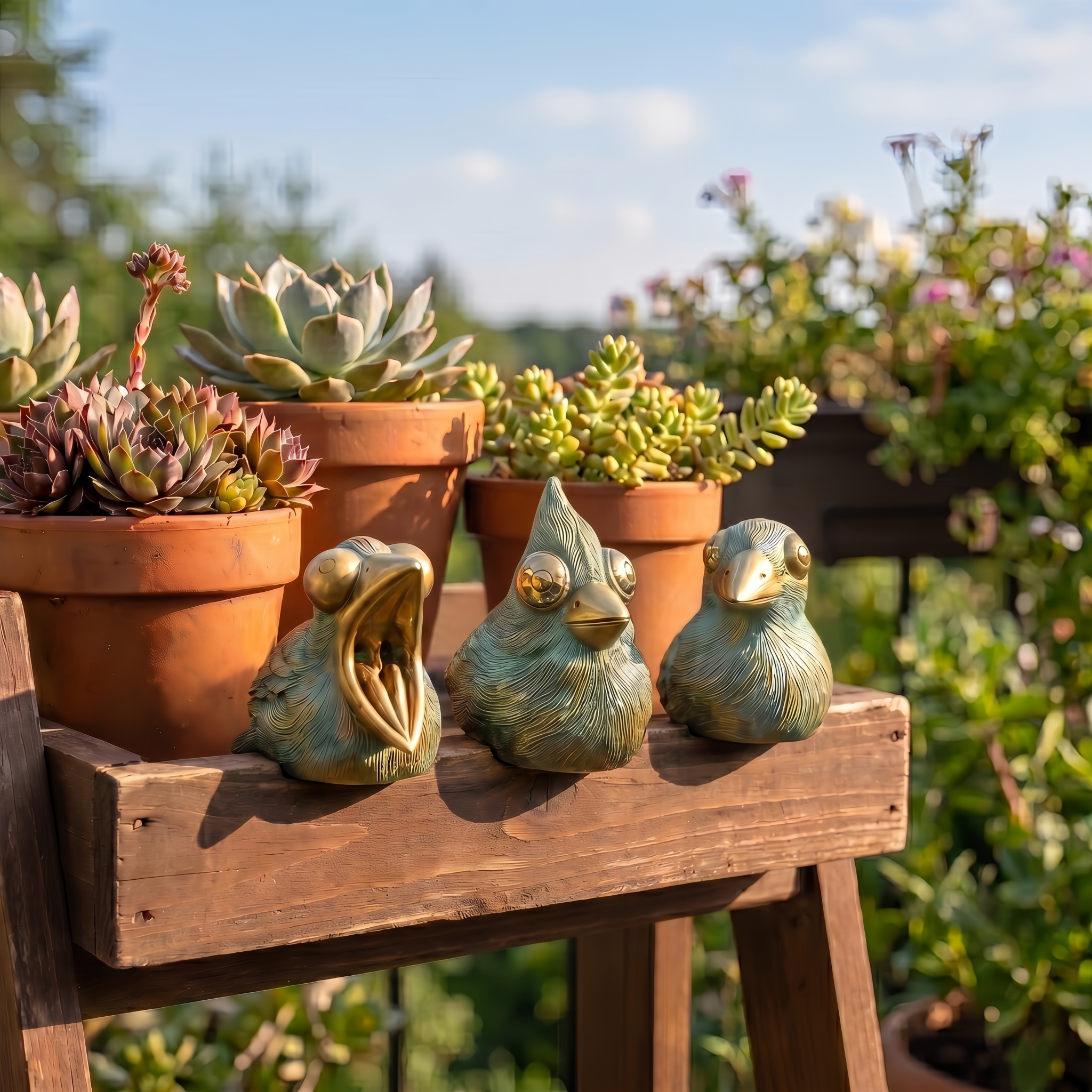 Cute Resin Bird Statues for Garden Decoration
