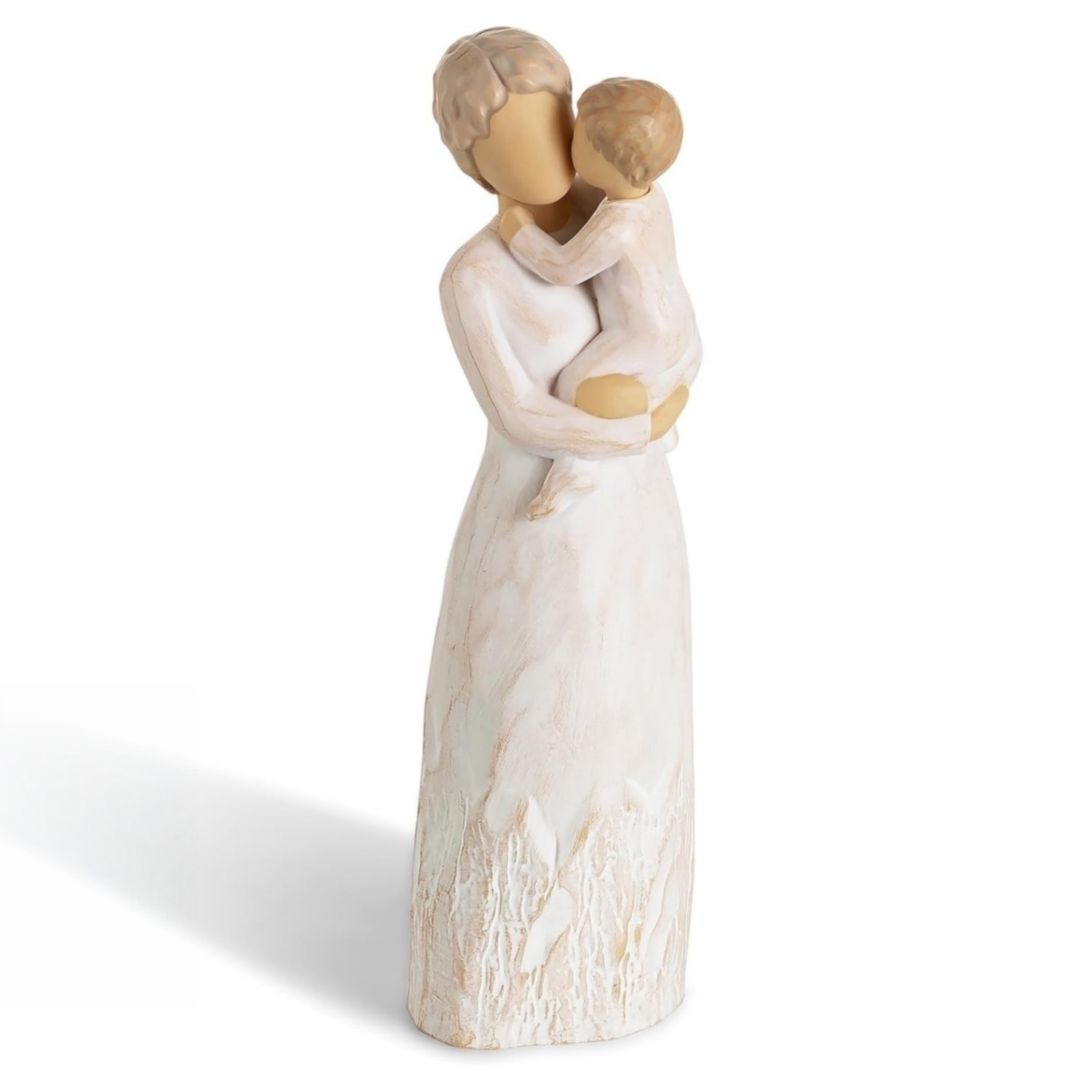 Grandma & Grandchild Figurine – First Time Grandma Gift, Hand-Painted Resin Hug & Kiss Statue