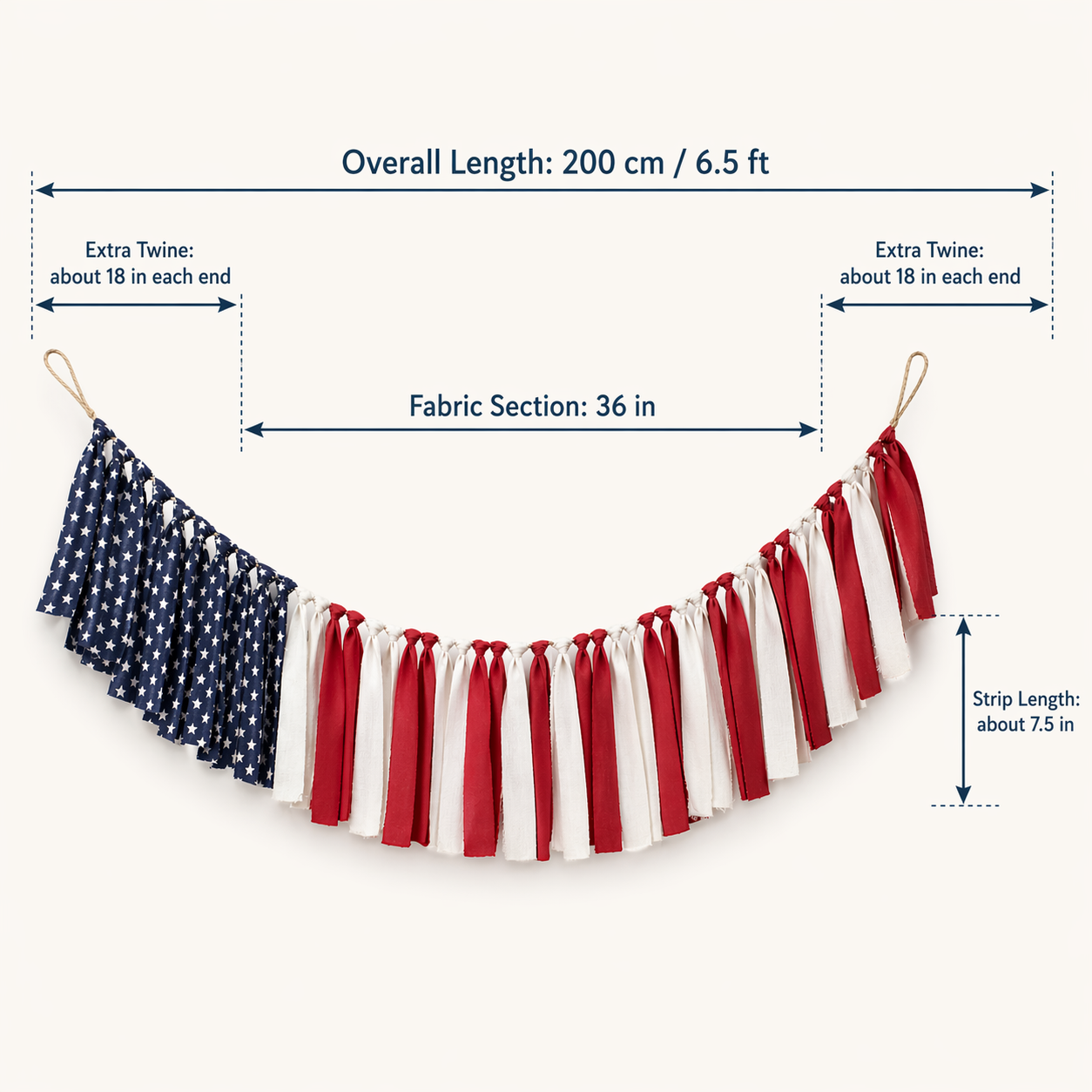 Handmade American Flag Garland