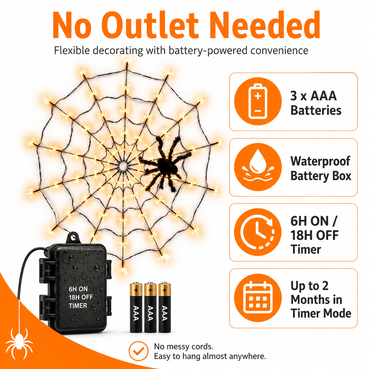 Halloween Spider Web Lights