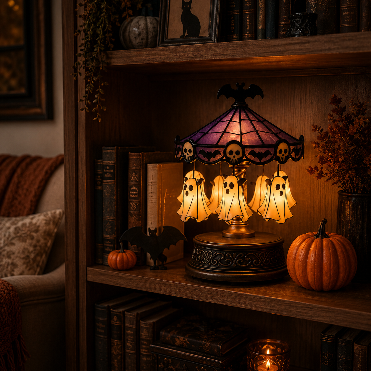 Halloween Ghost Carousel Table Lamp