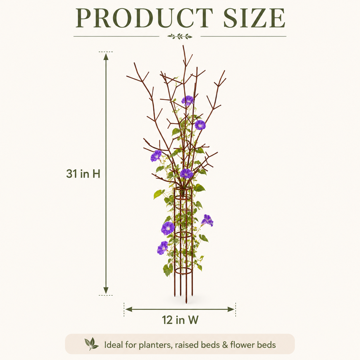 Rustic Wrought Iron Branch Garden Trellis