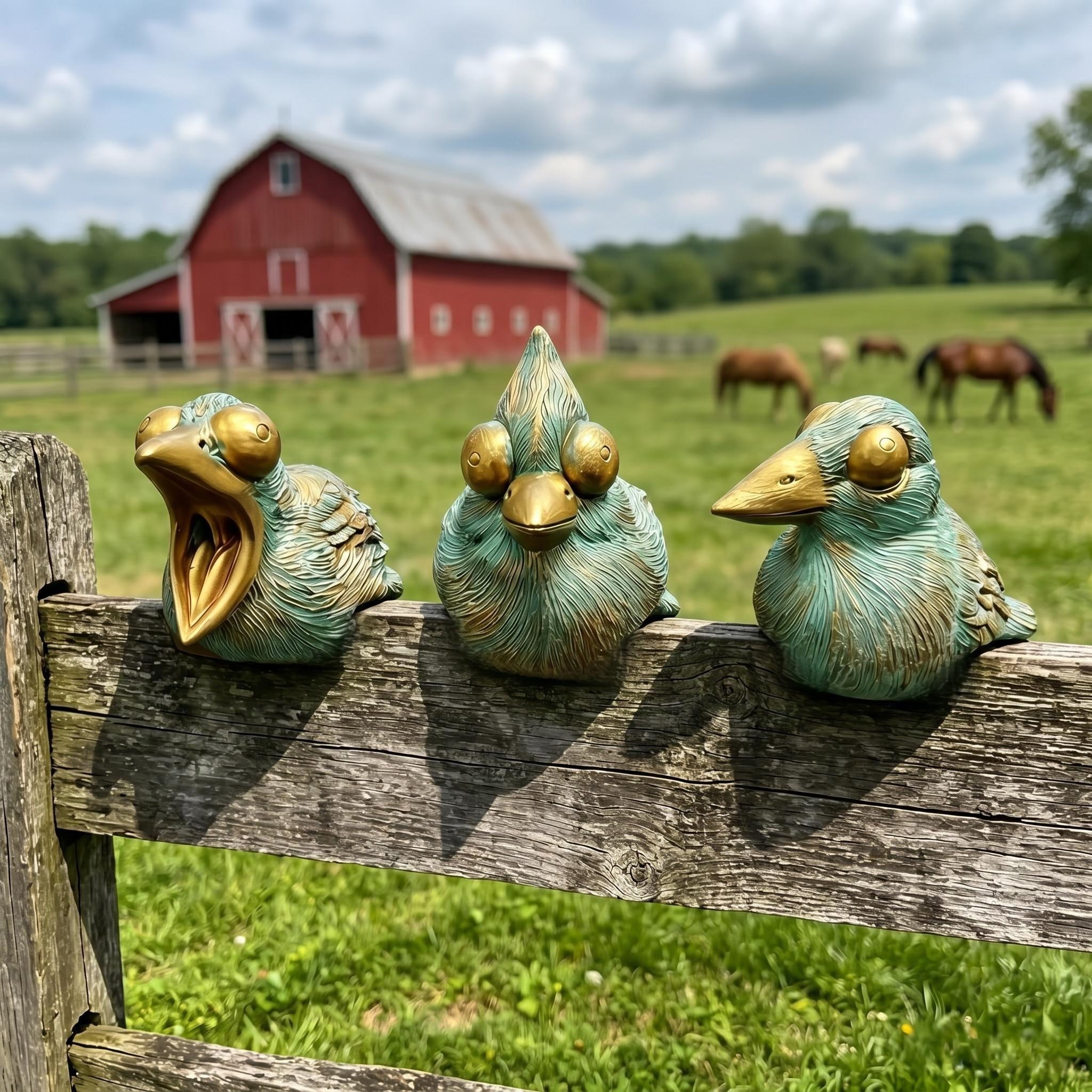 Cute Resin Bird Statues for Garden Decoration