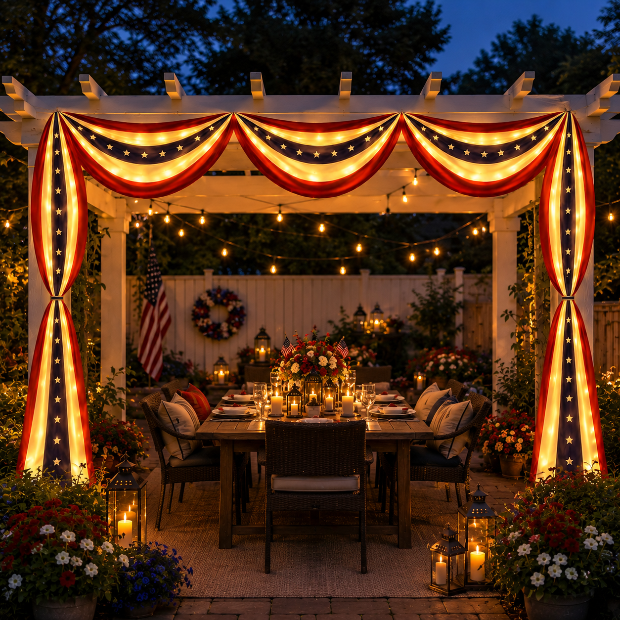 236" Lighted Patriotic Porch Banner