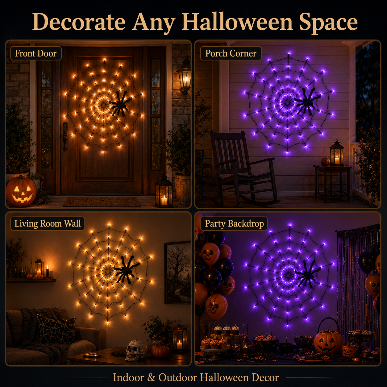 Halloween Spider Web Lights