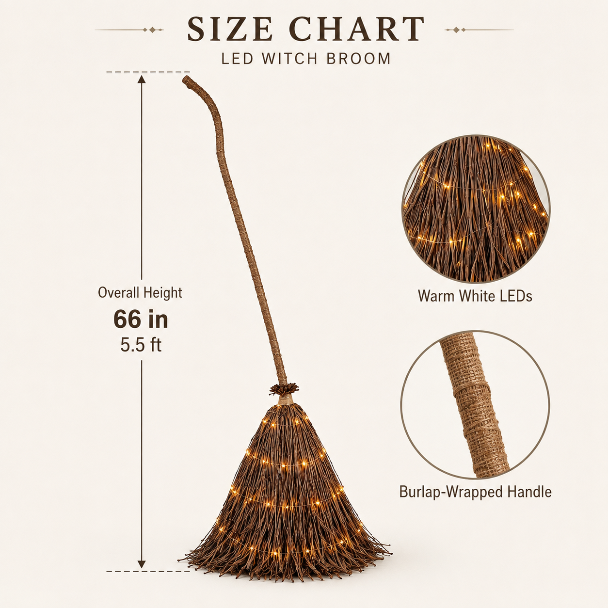Light-Up Witch’s Broom Halloween Decor