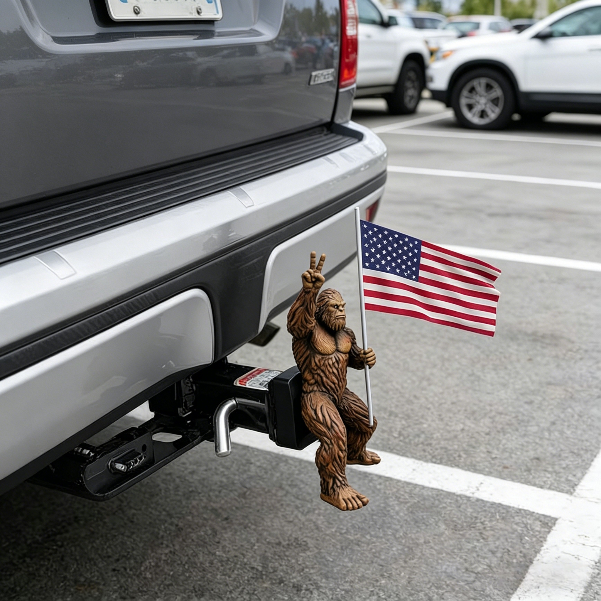 Bigfoot American Flag Hitch Cover