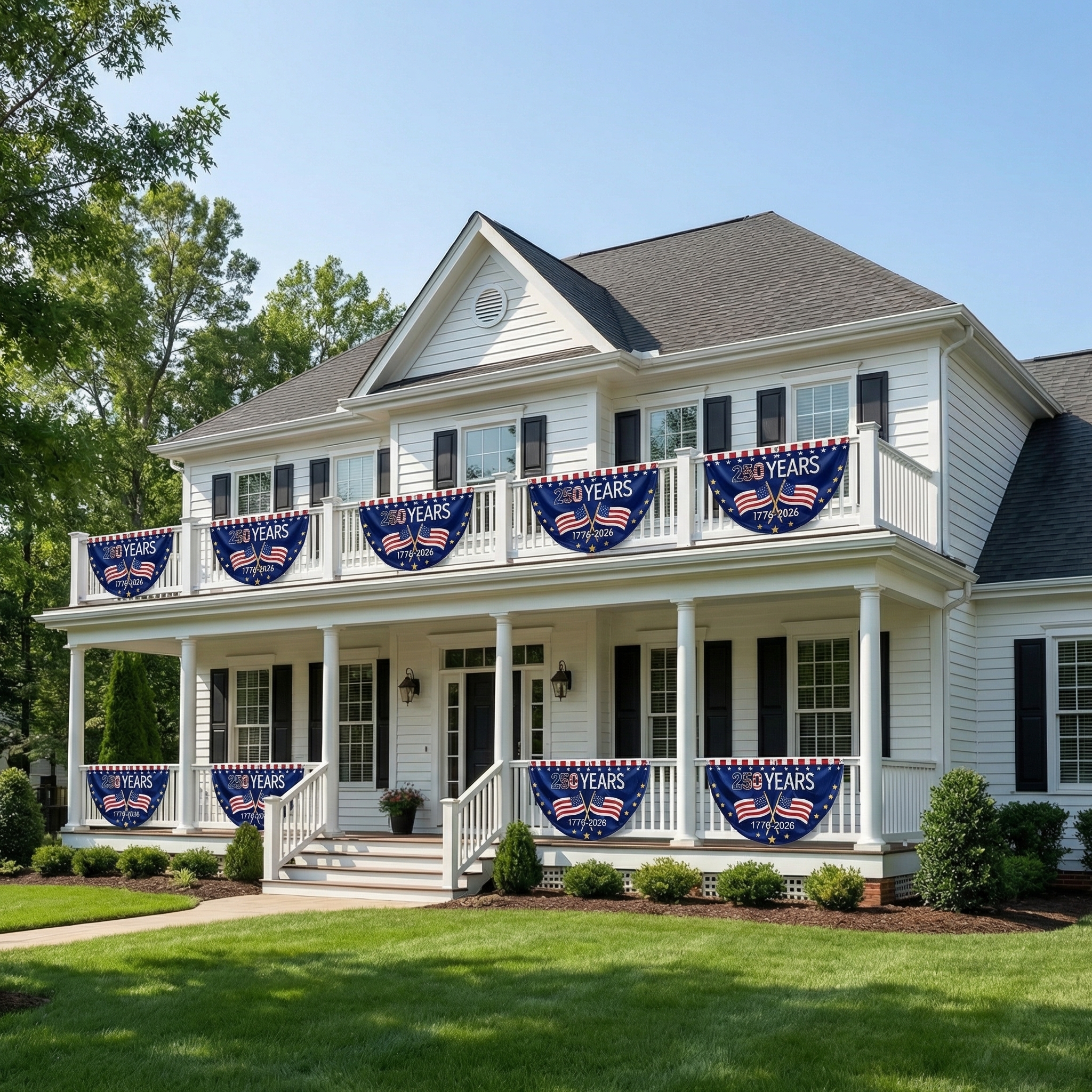 America 250 Patriotic Bunting Banner