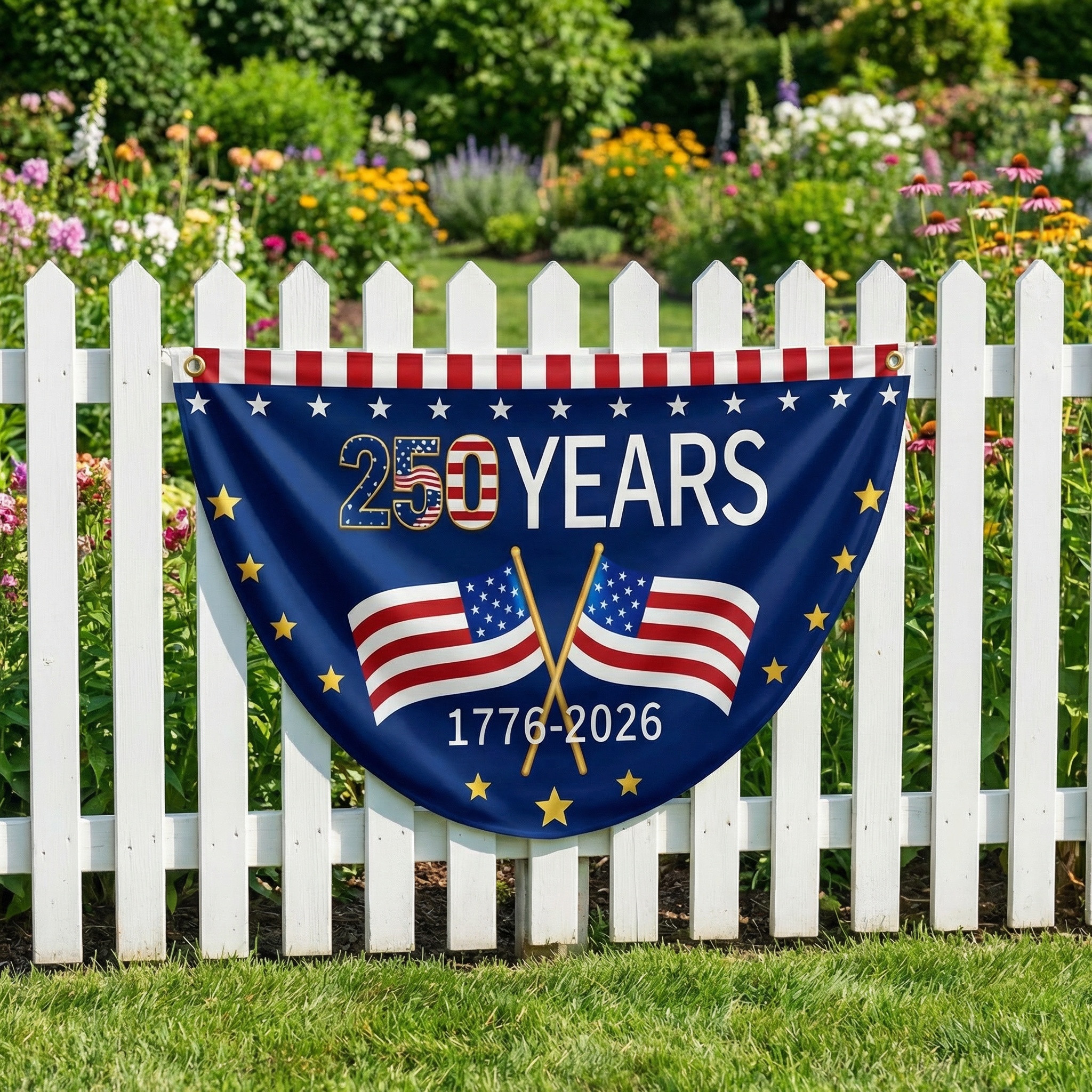 America 250 Patriotic Bunting Banner