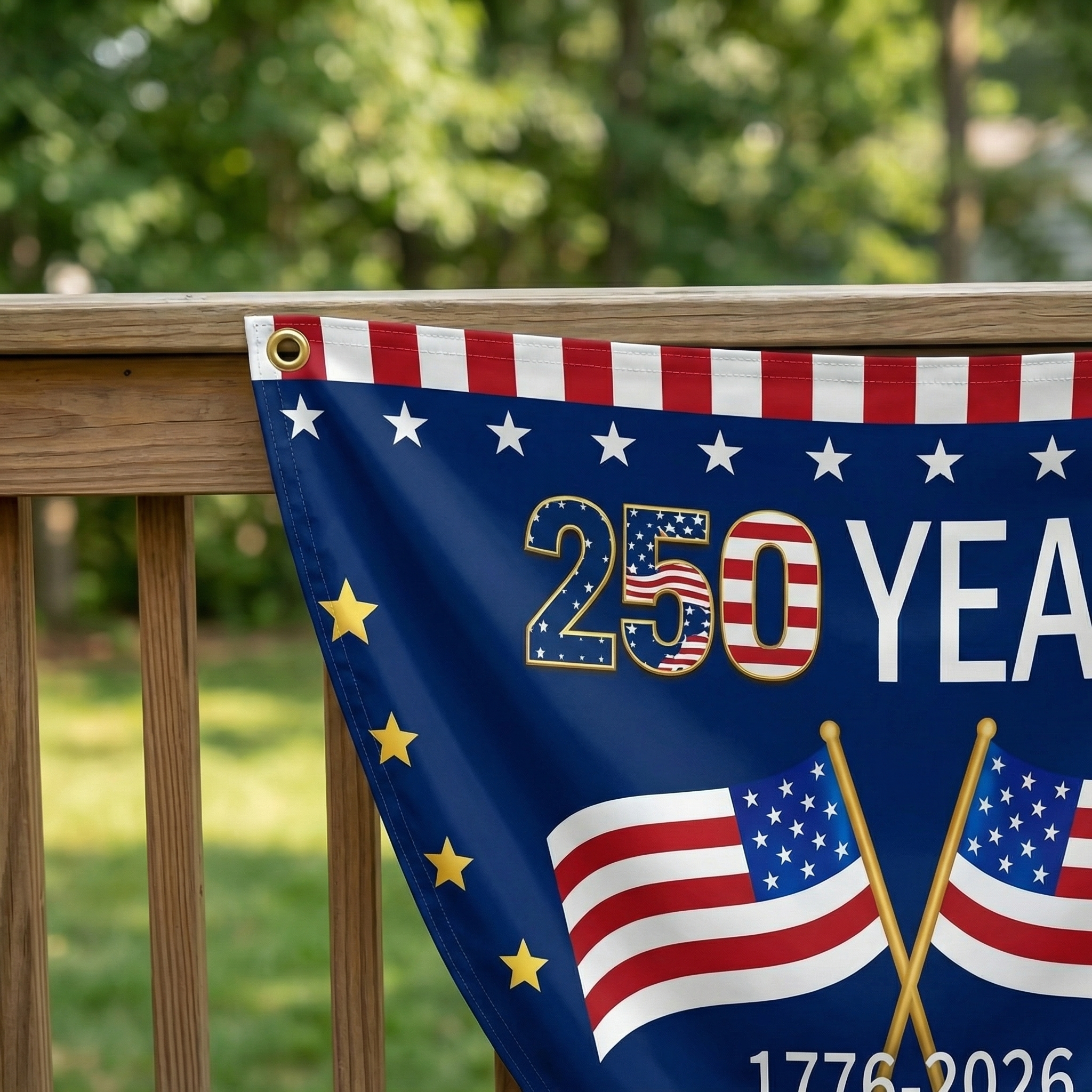 America 250 Patriotic Bunting Banner