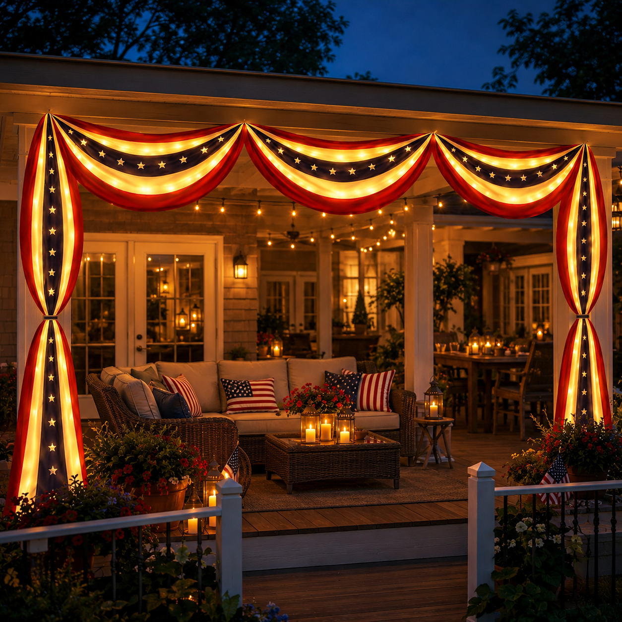 236" Lighted Patriotic Porch Banner
