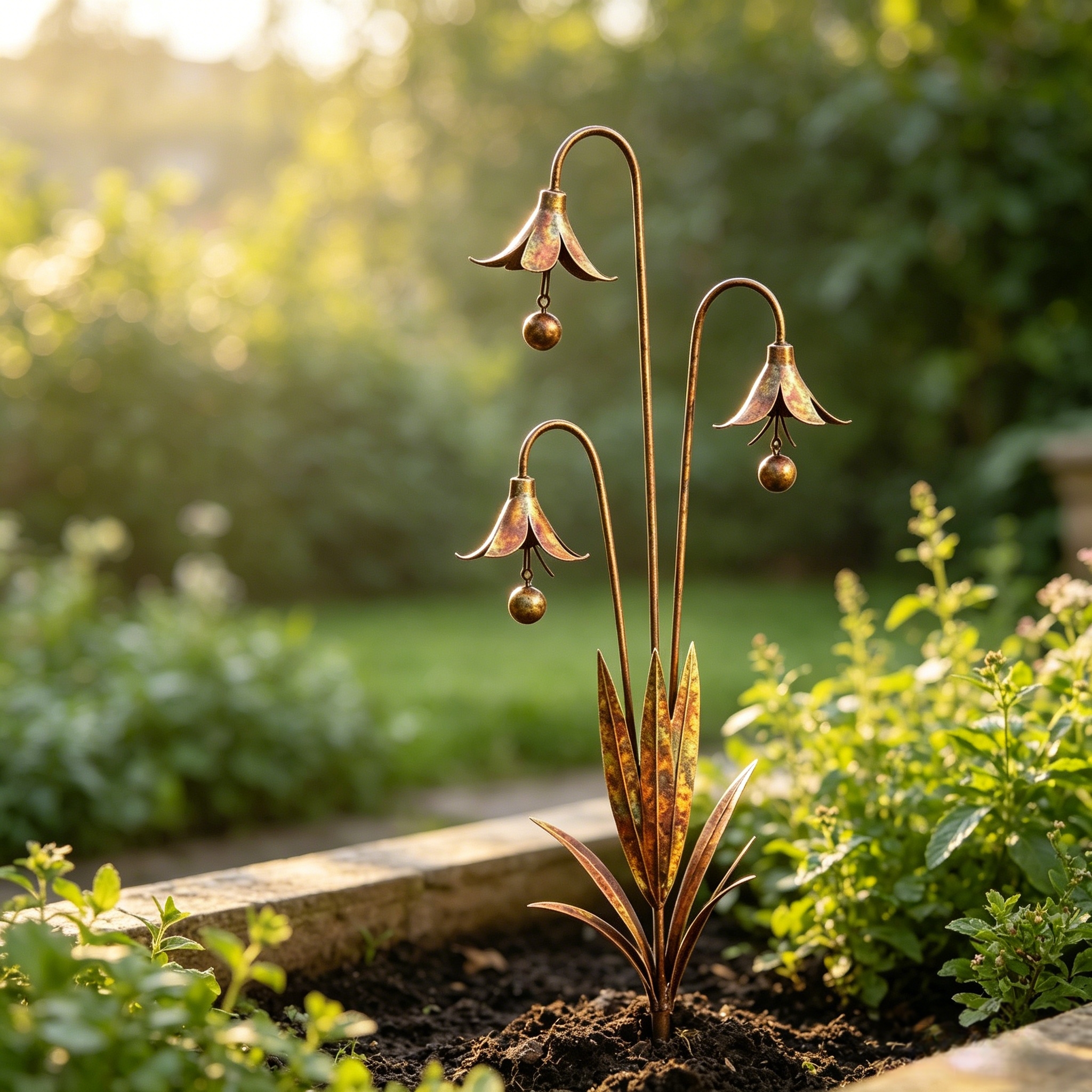 Triple Bluebells Garden Stake