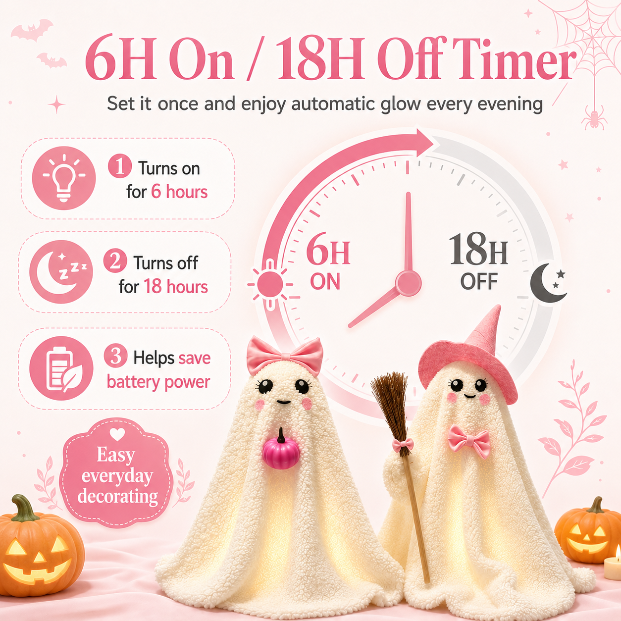 Lighted Plush Ghost Halloween Decorations
