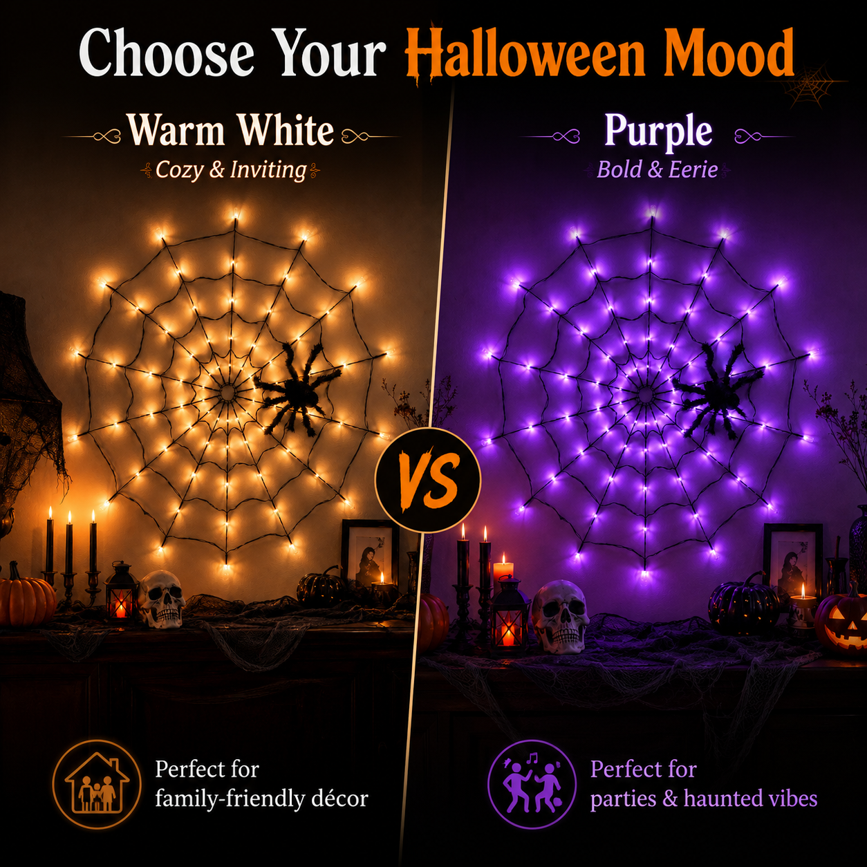 Halloween Spider Web Lights