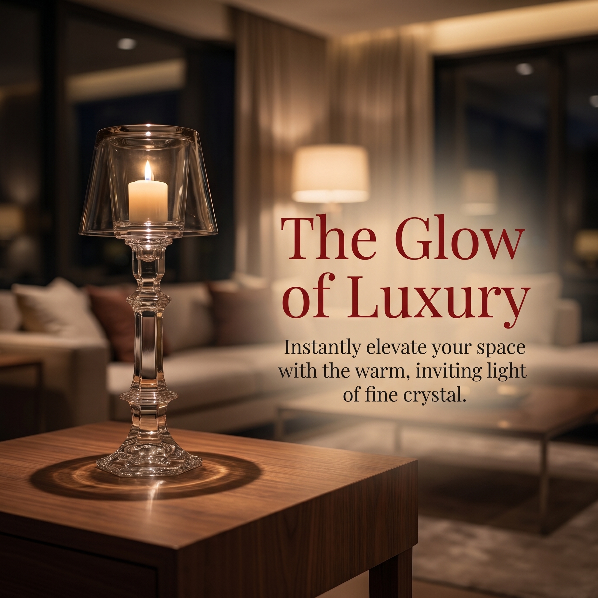 Elegant Crystal Hurricane Candleholder