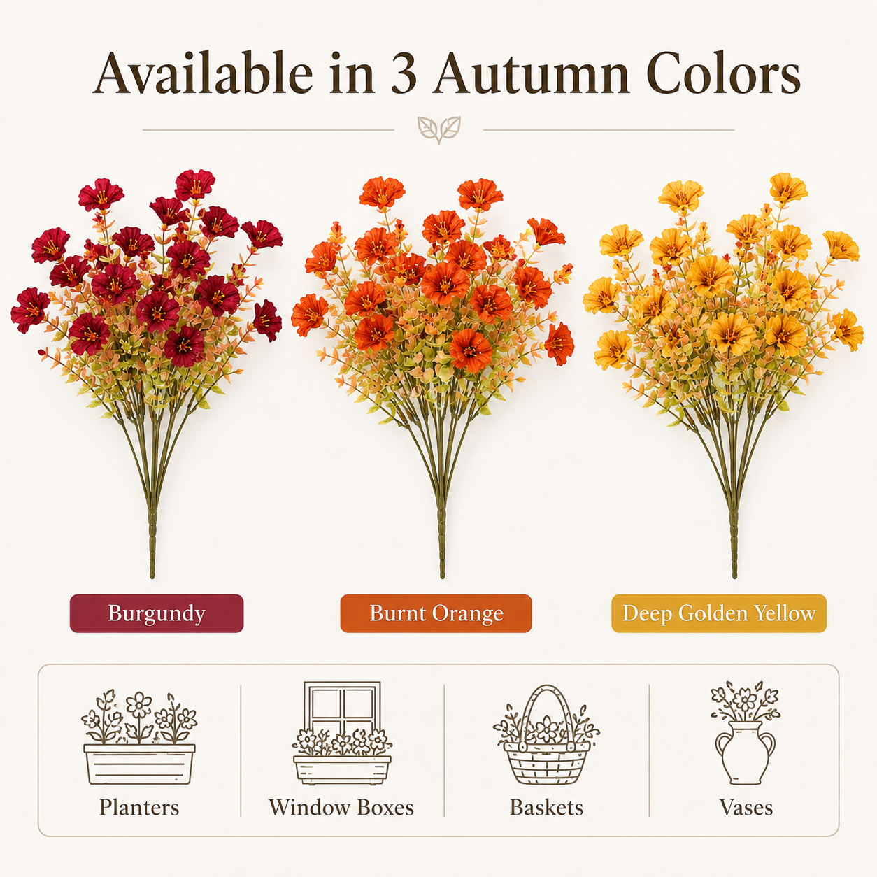 Autumn Harvest Outdoor Faux Flower Bouquets