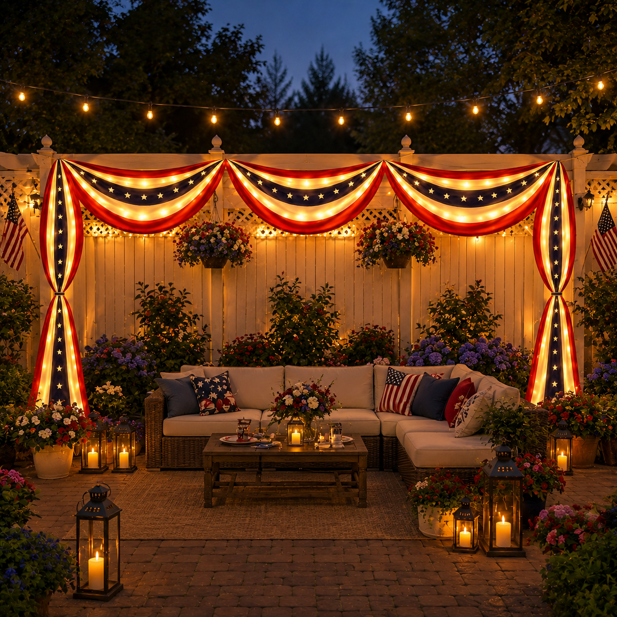 236" Lighted Patriotic Porch Banner