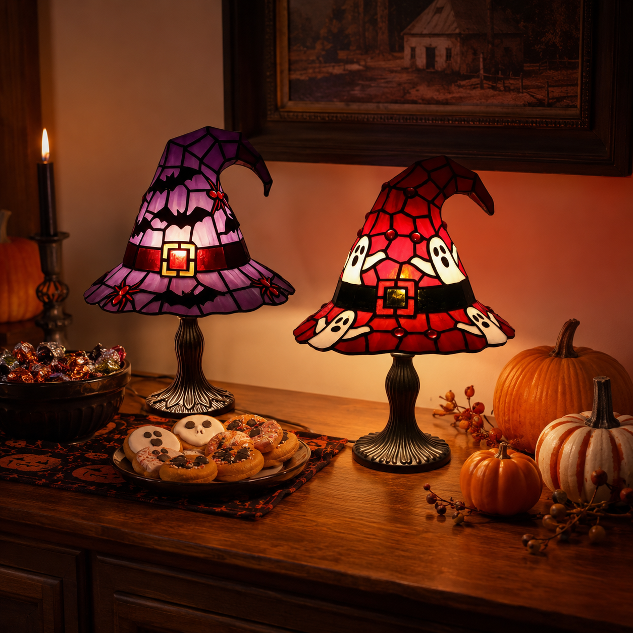Halloween Witch Hat Table Lamp