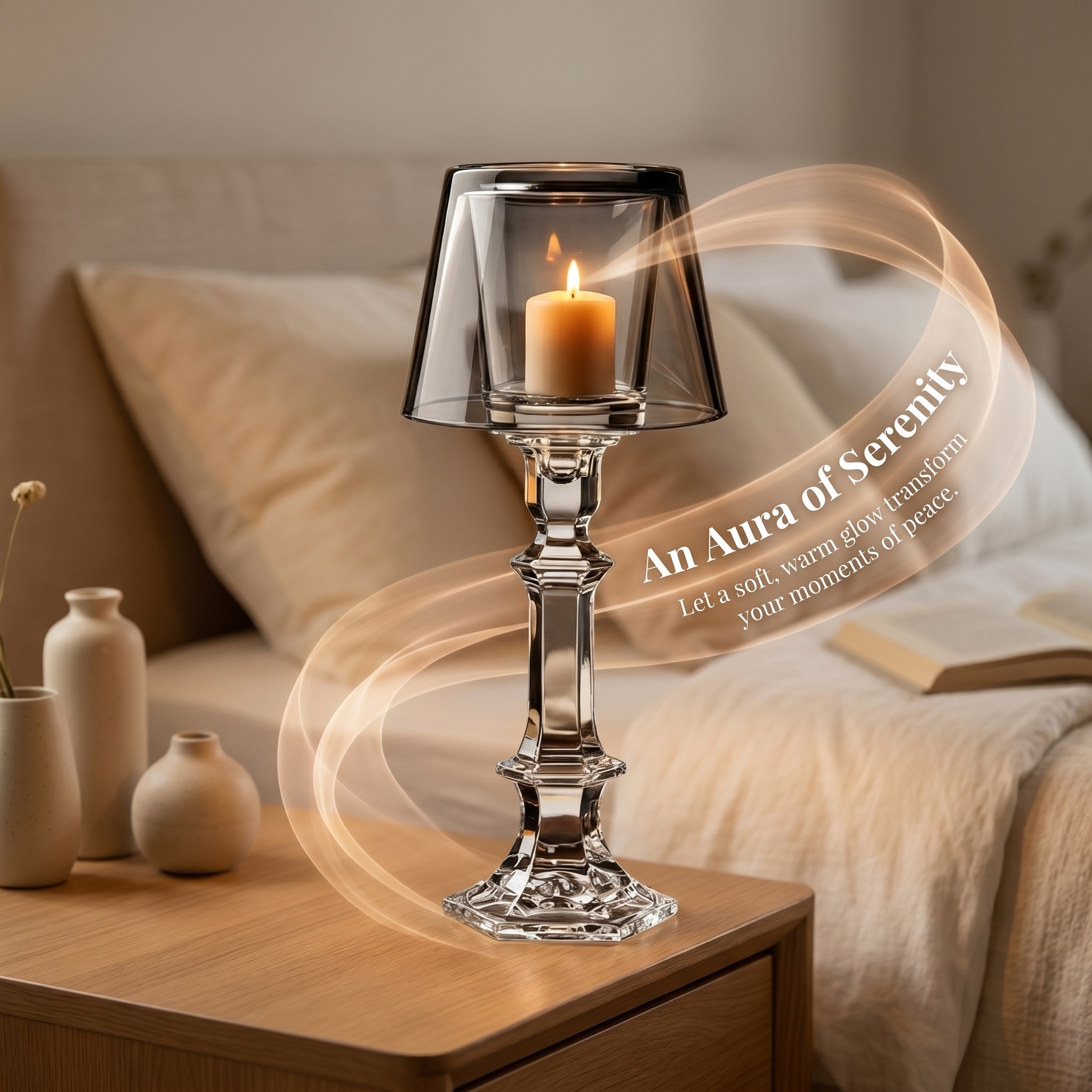 Elegant Crystal Hurricane Candleholder