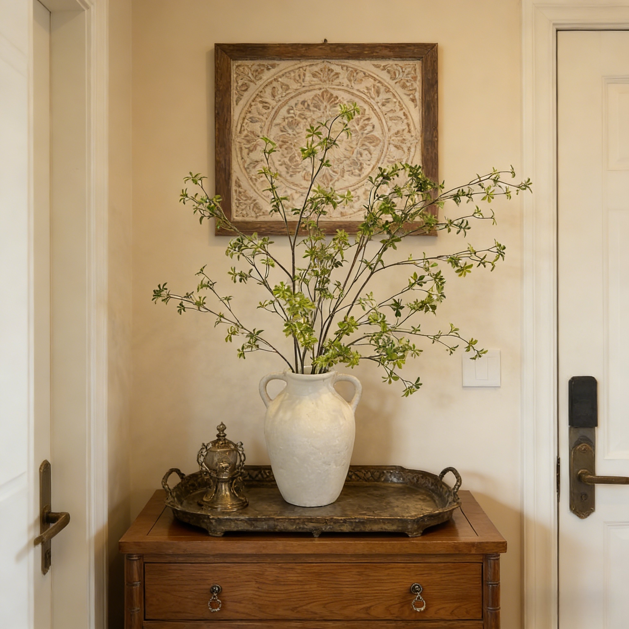 Artificial Greenery Stems – 47" Tall Real Touch Faux Enkianthus Twig Branches for Vase Filler, Home, Office, Wedding & Shop Décor