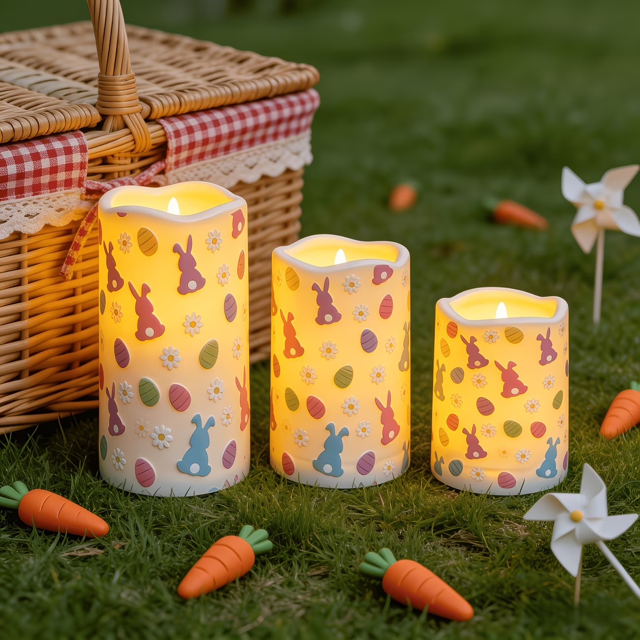 3-Pack Easter Flameless LED Candles Set