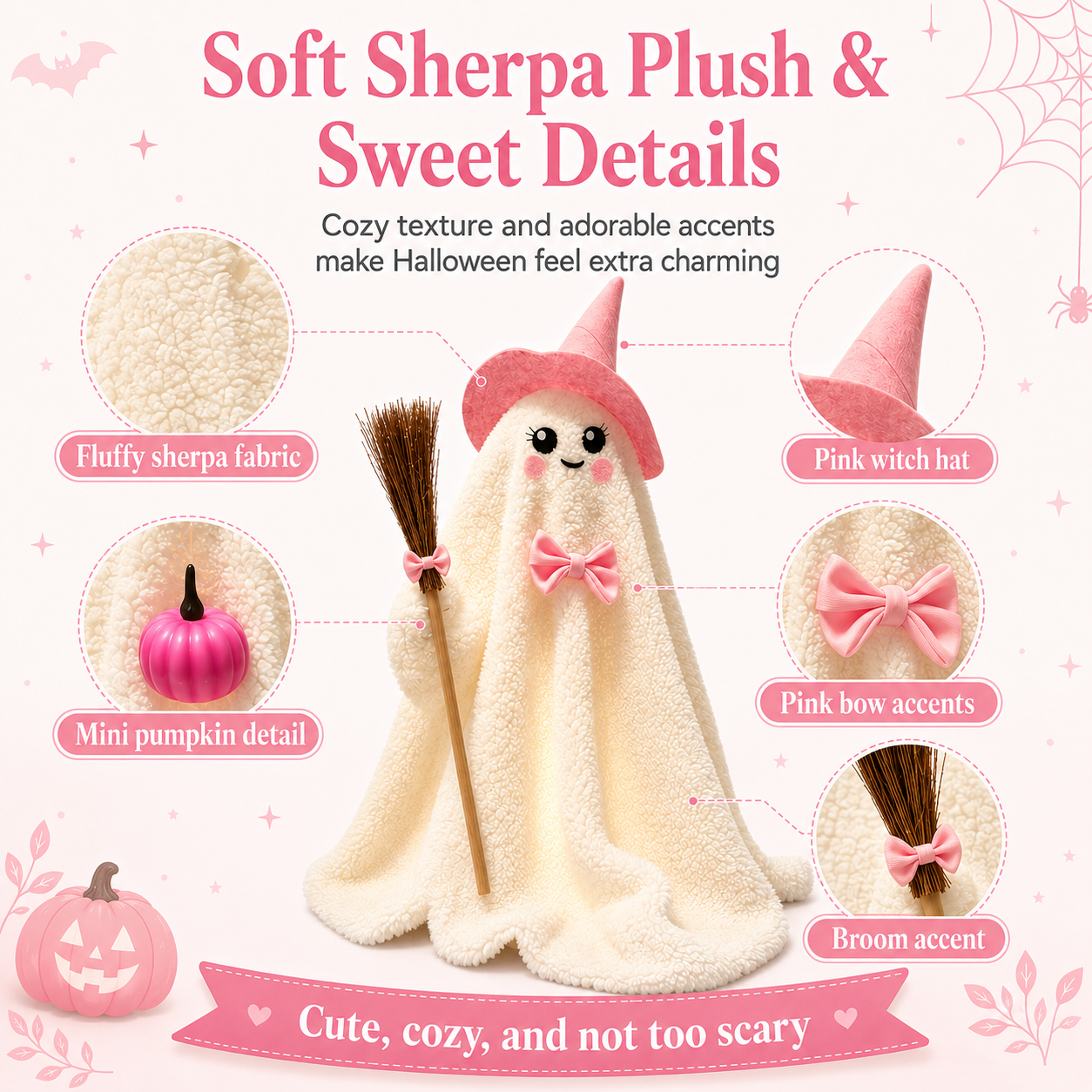 Lighted Plush Ghost Halloween Decorations