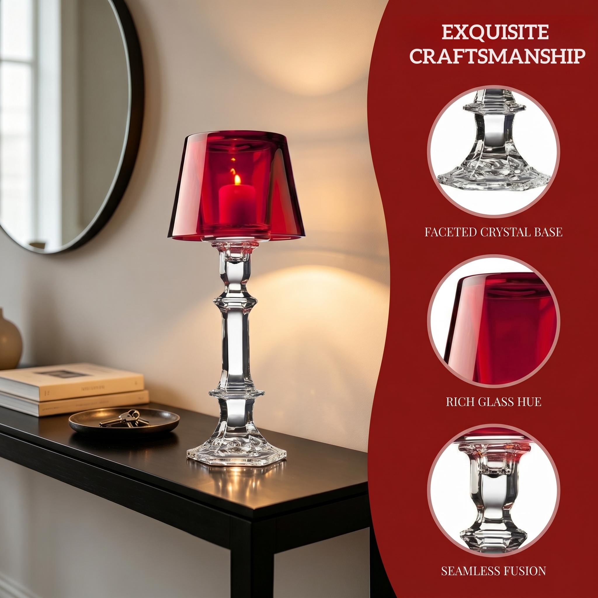 Elegant Crystal Hurricane Candleholder