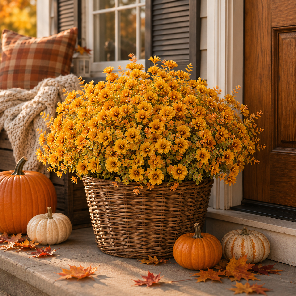 Autumn Harvest Outdoor Faux Flower Bouquets