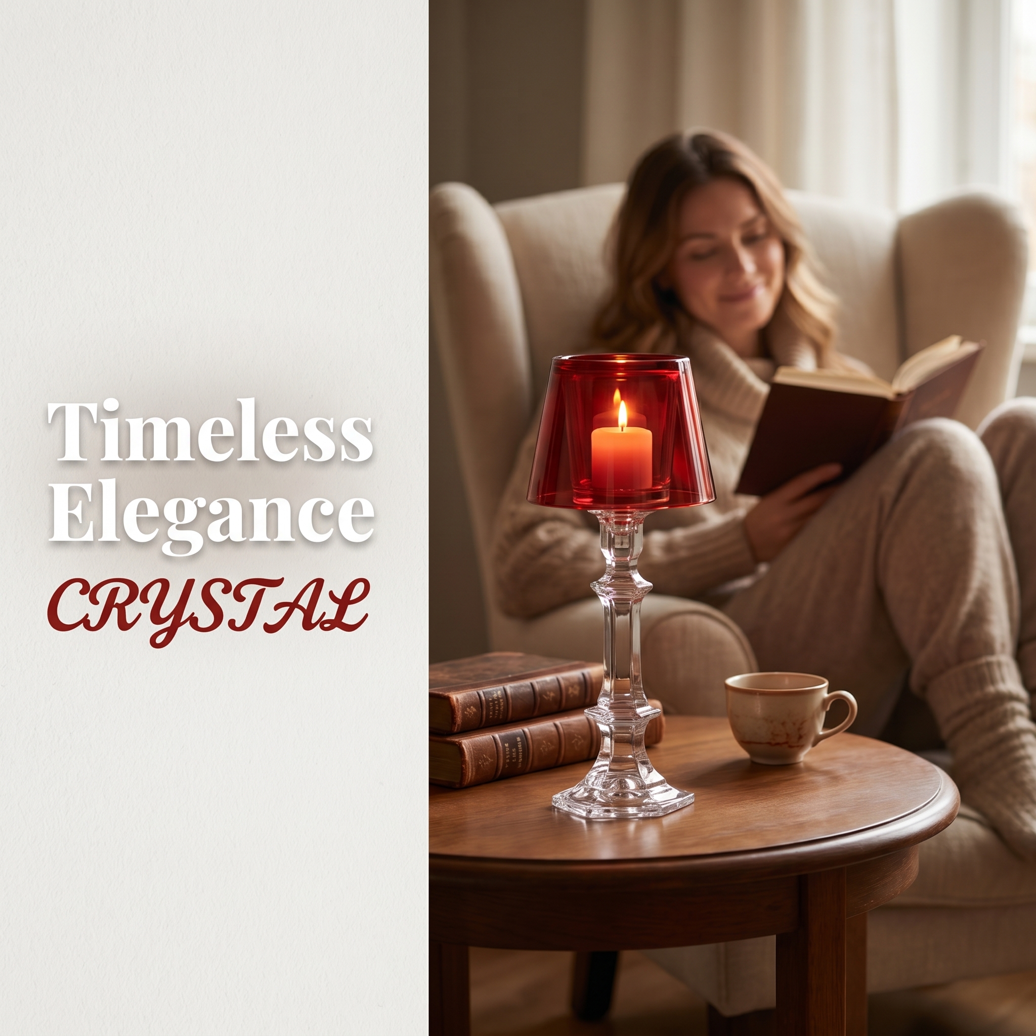 Elegant Crystal Hurricane Candleholder