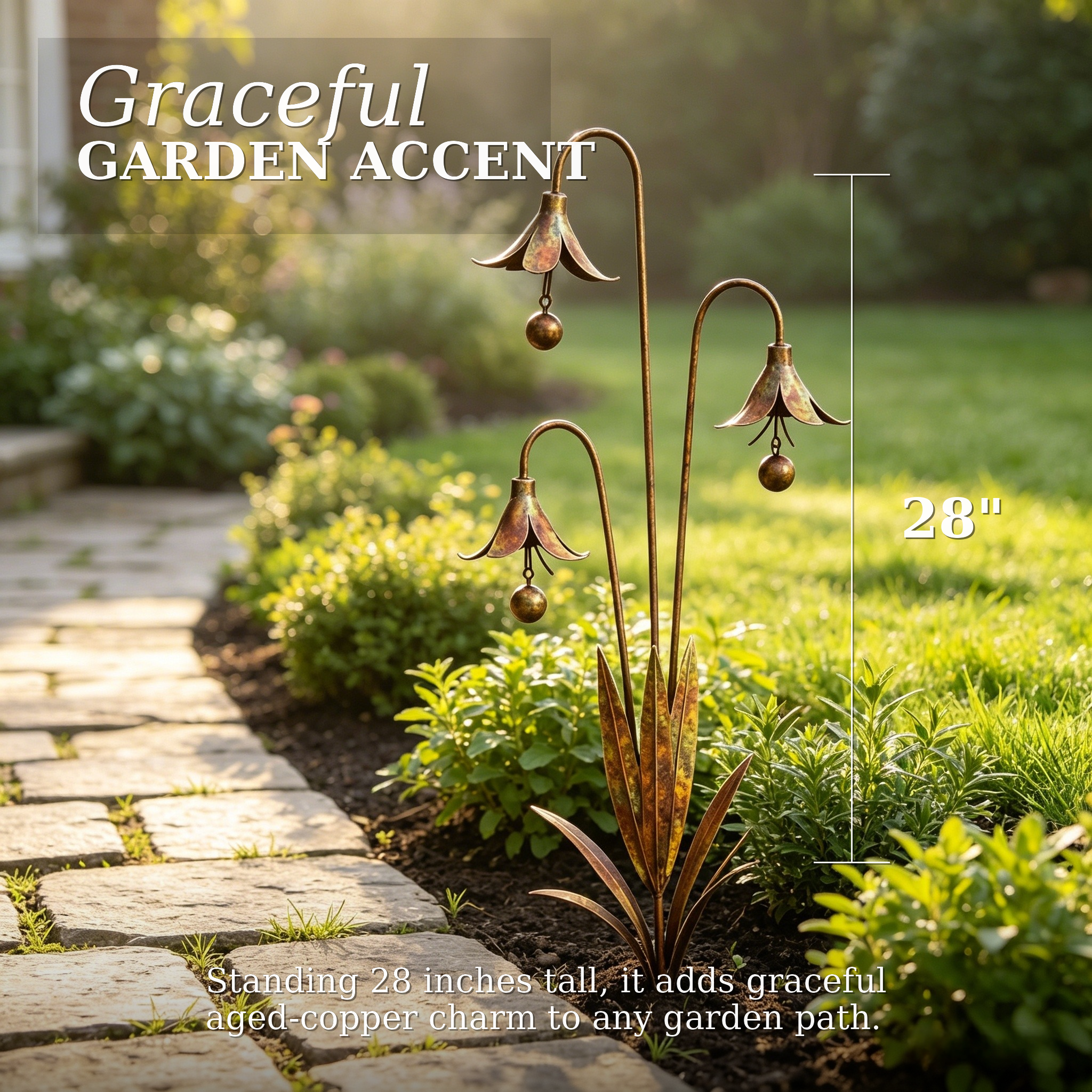 Triple Bluebells Garden Stake