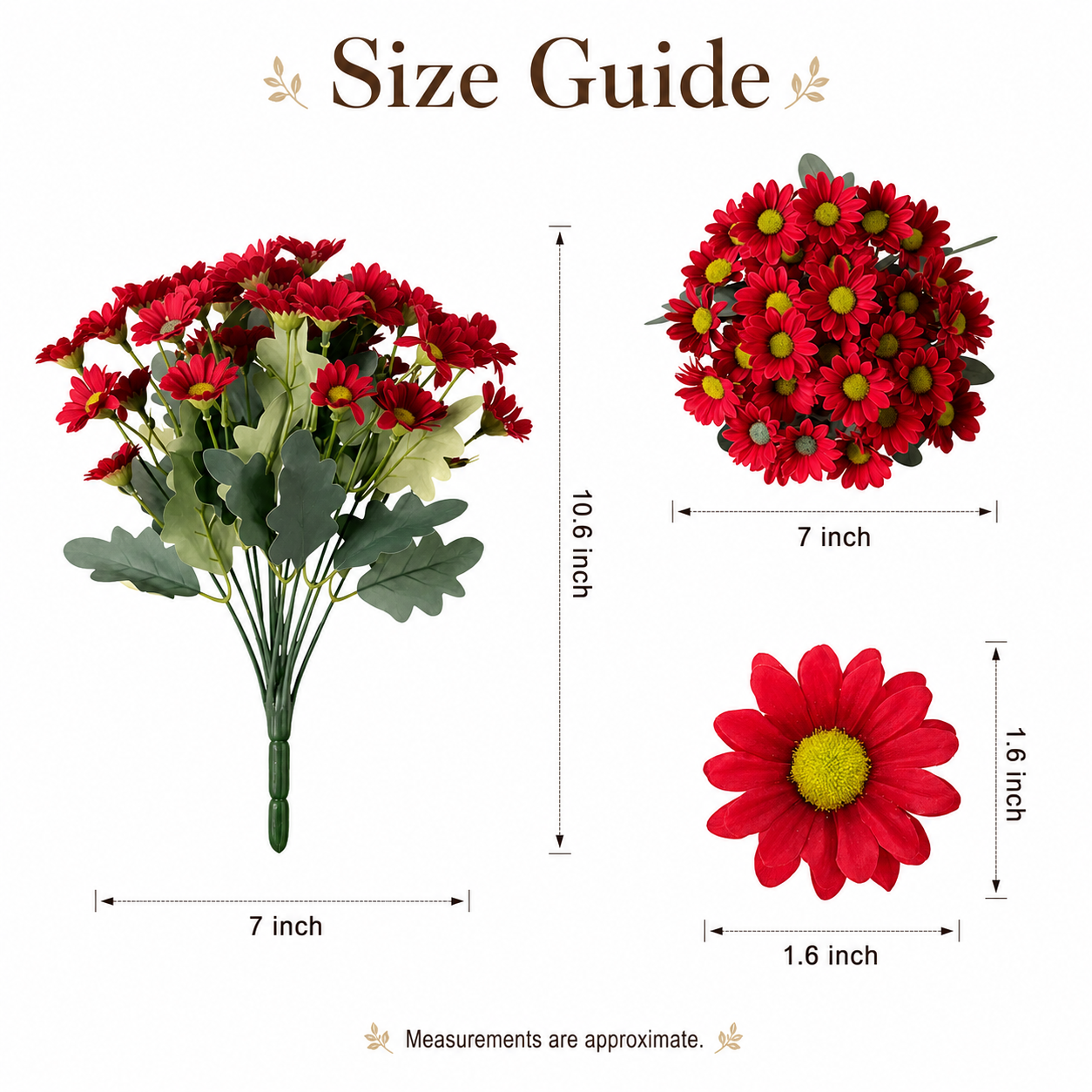 Outdoor Artificial Fall Mums Flower Bundles