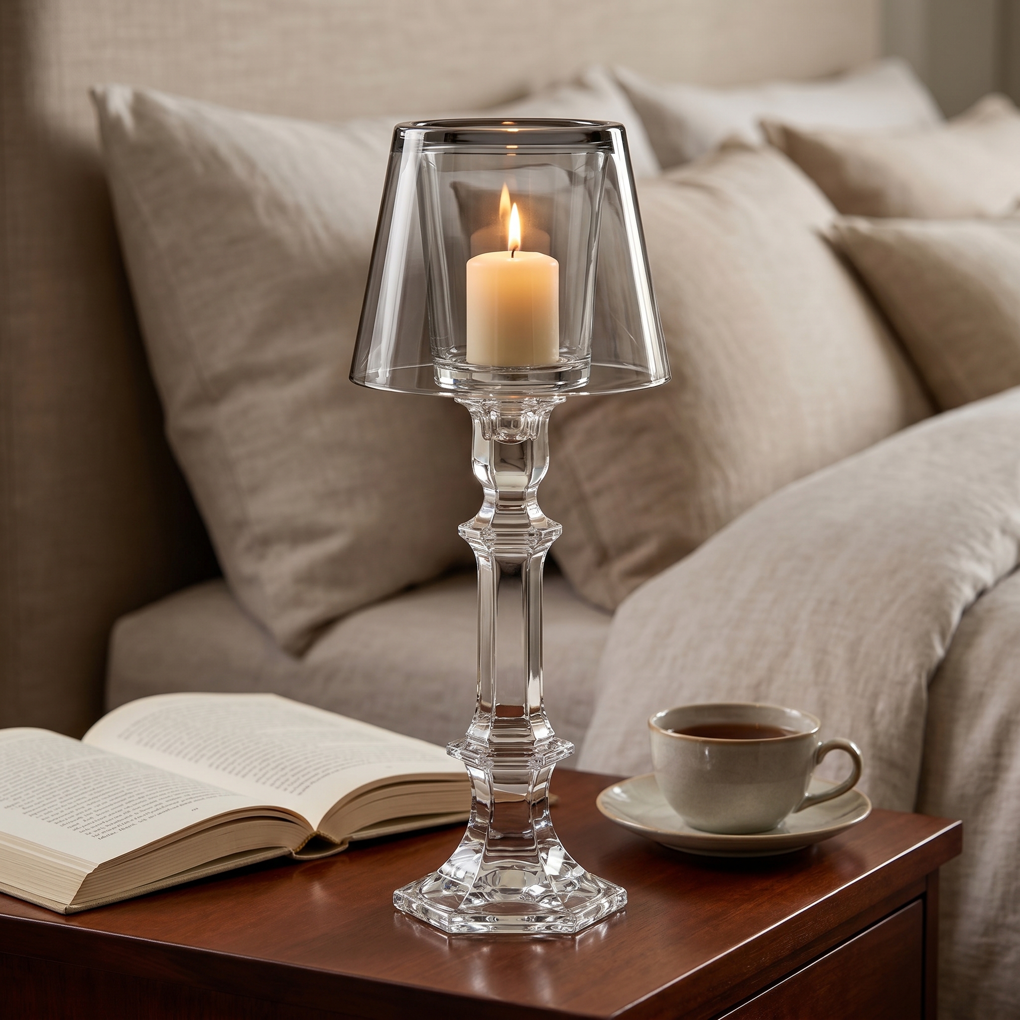 Elegant Crystal Hurricane Candleholder
