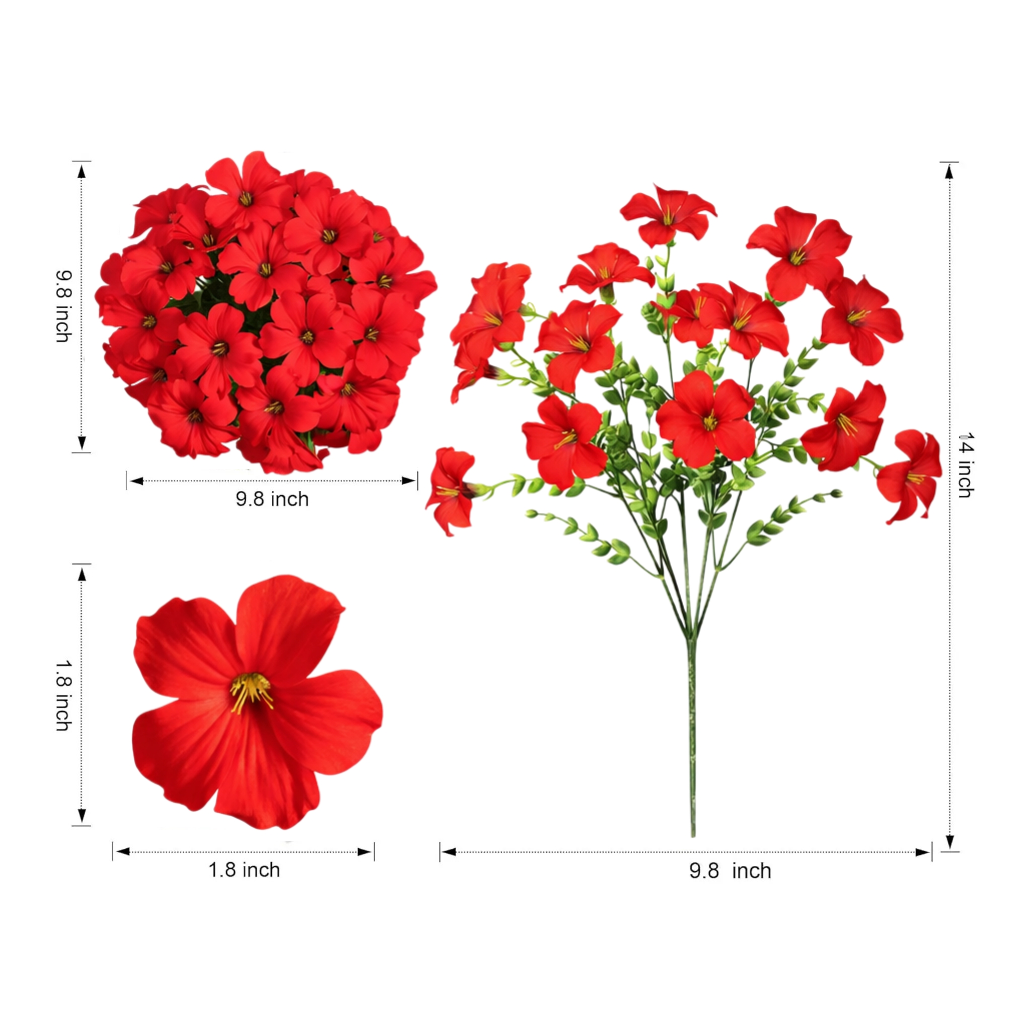 Artificial UV Resistant Eucalyptus Petunia Flowers