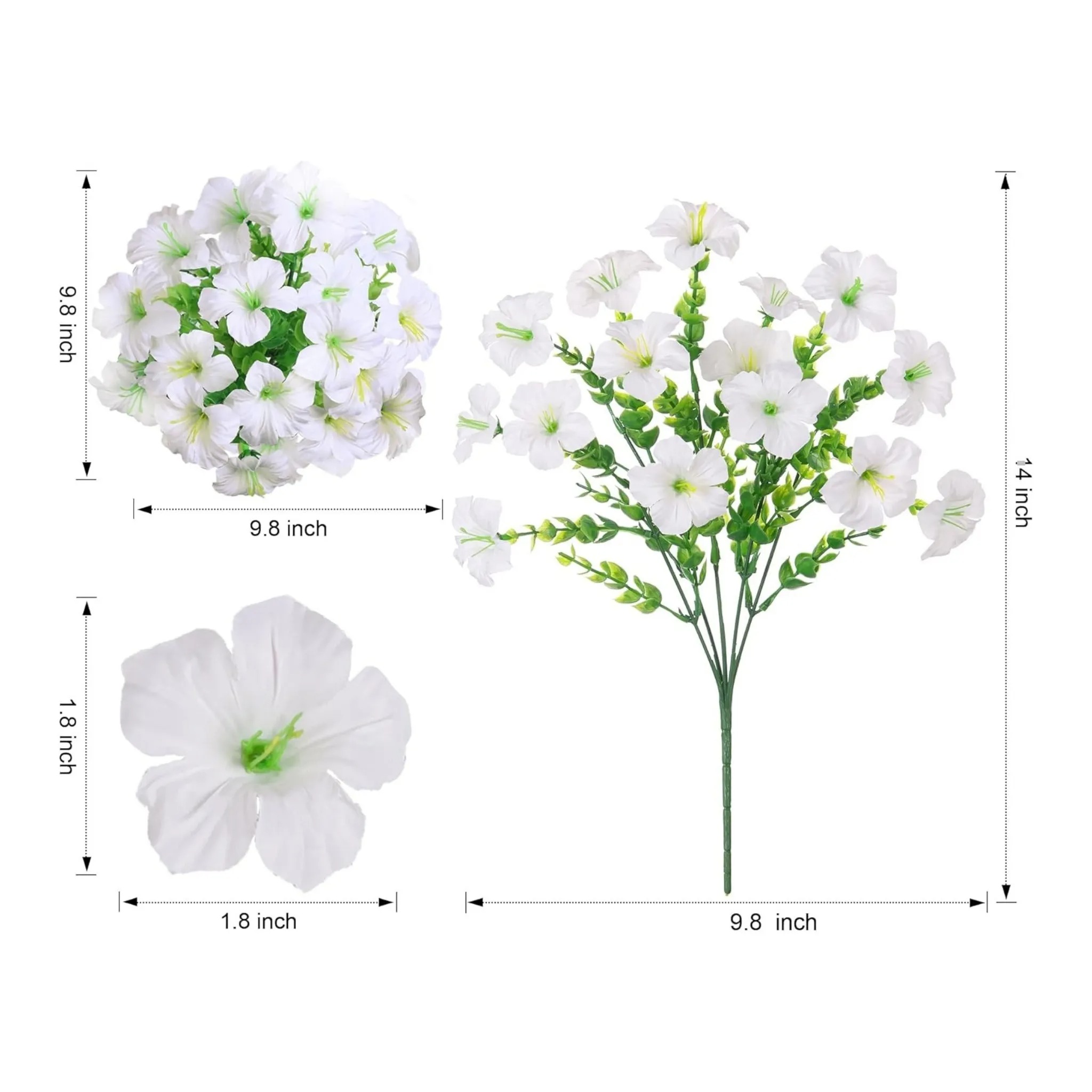 Artificial UV Resistant Eucalyptus Petunia Flowers