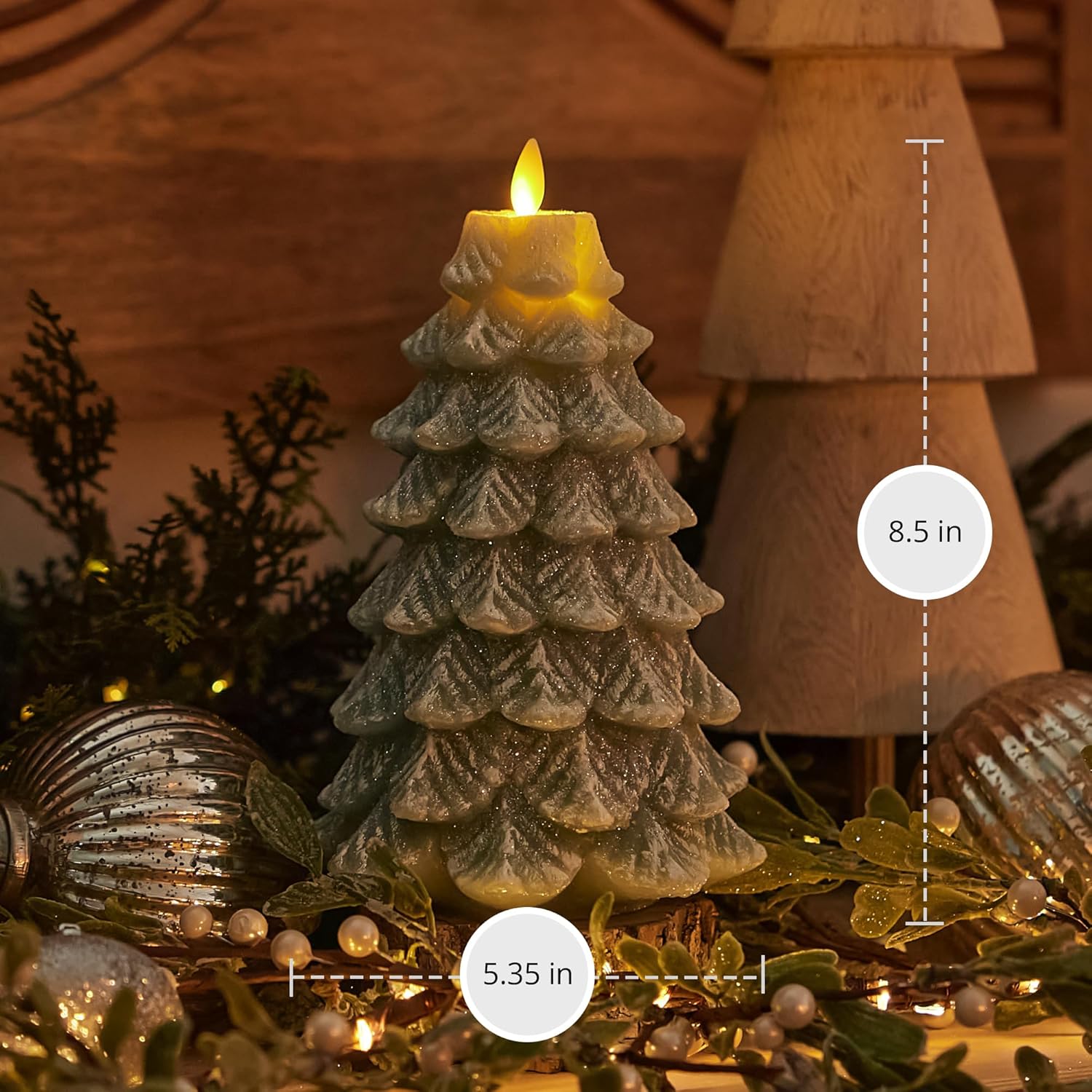 Christmas Tree Flameless Candle Moving Flame Effect LED Candle