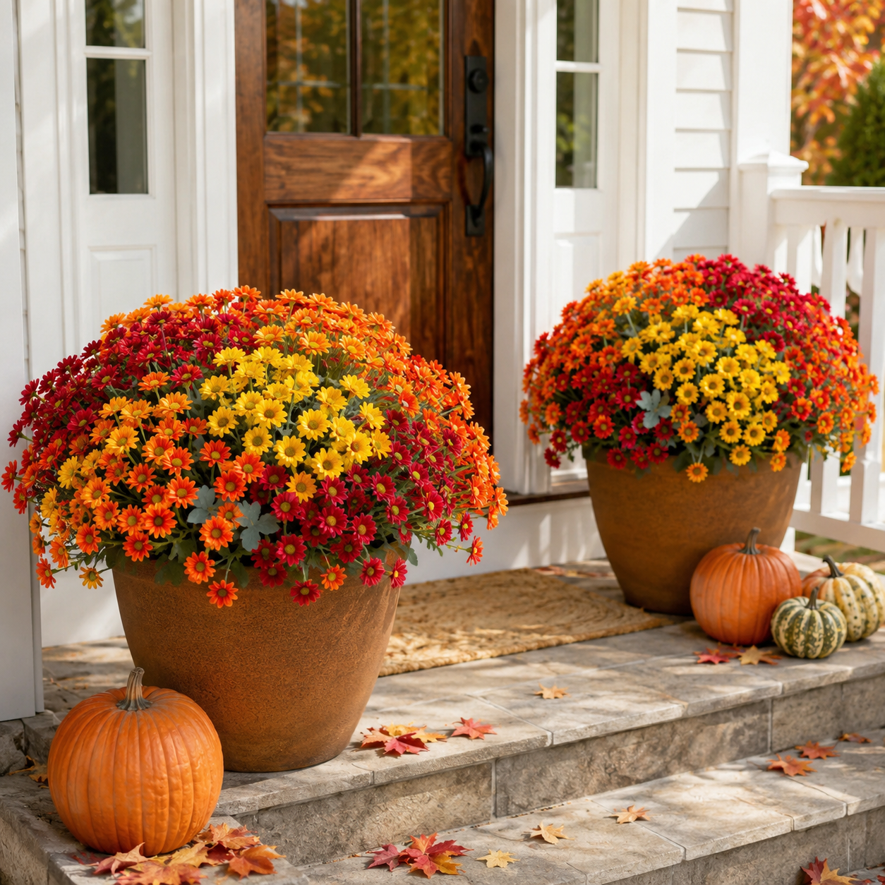 Outdoor Artificial Fall Mums Flower Bundles