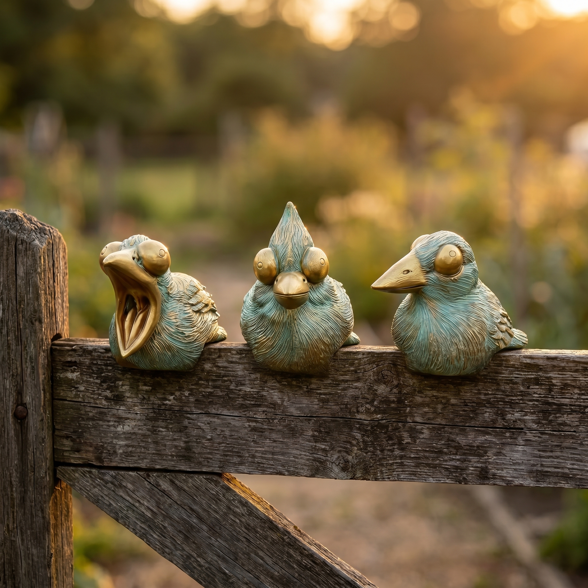 Cute Resin Bird Statues for Garden Decoration