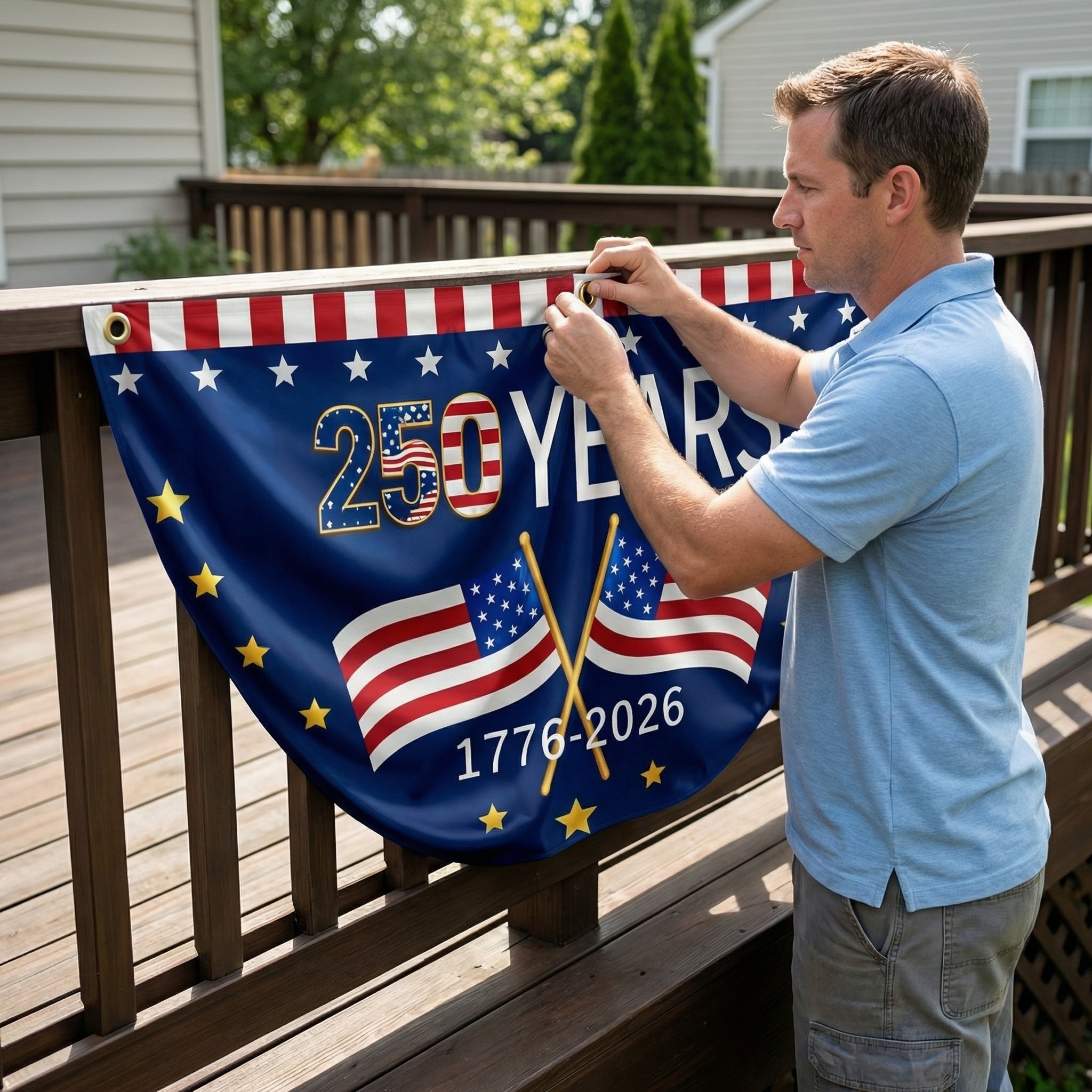 America 250 Patriotic Bunting Banner