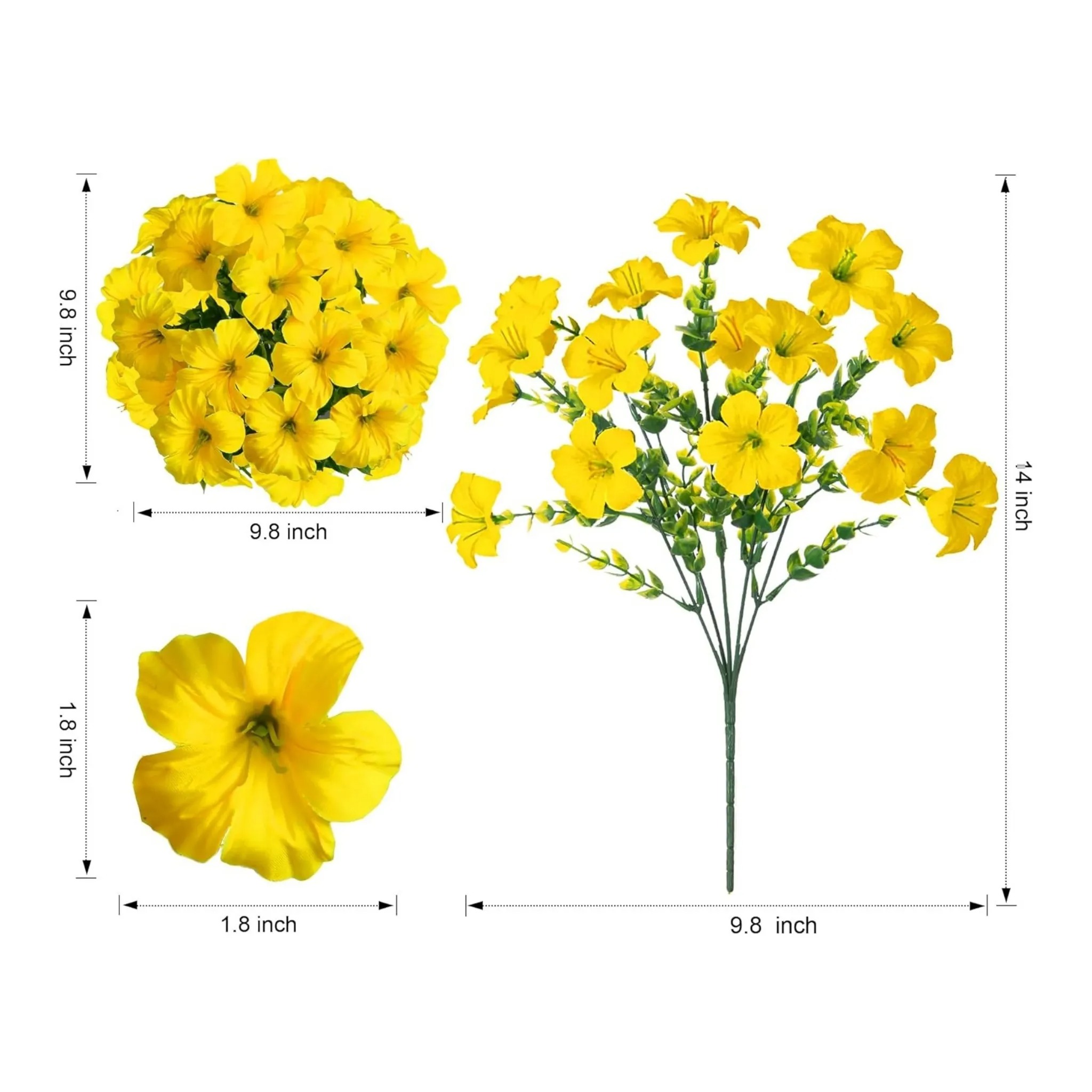 Artificial UV Resistant Eucalyptus Petunia Flowers