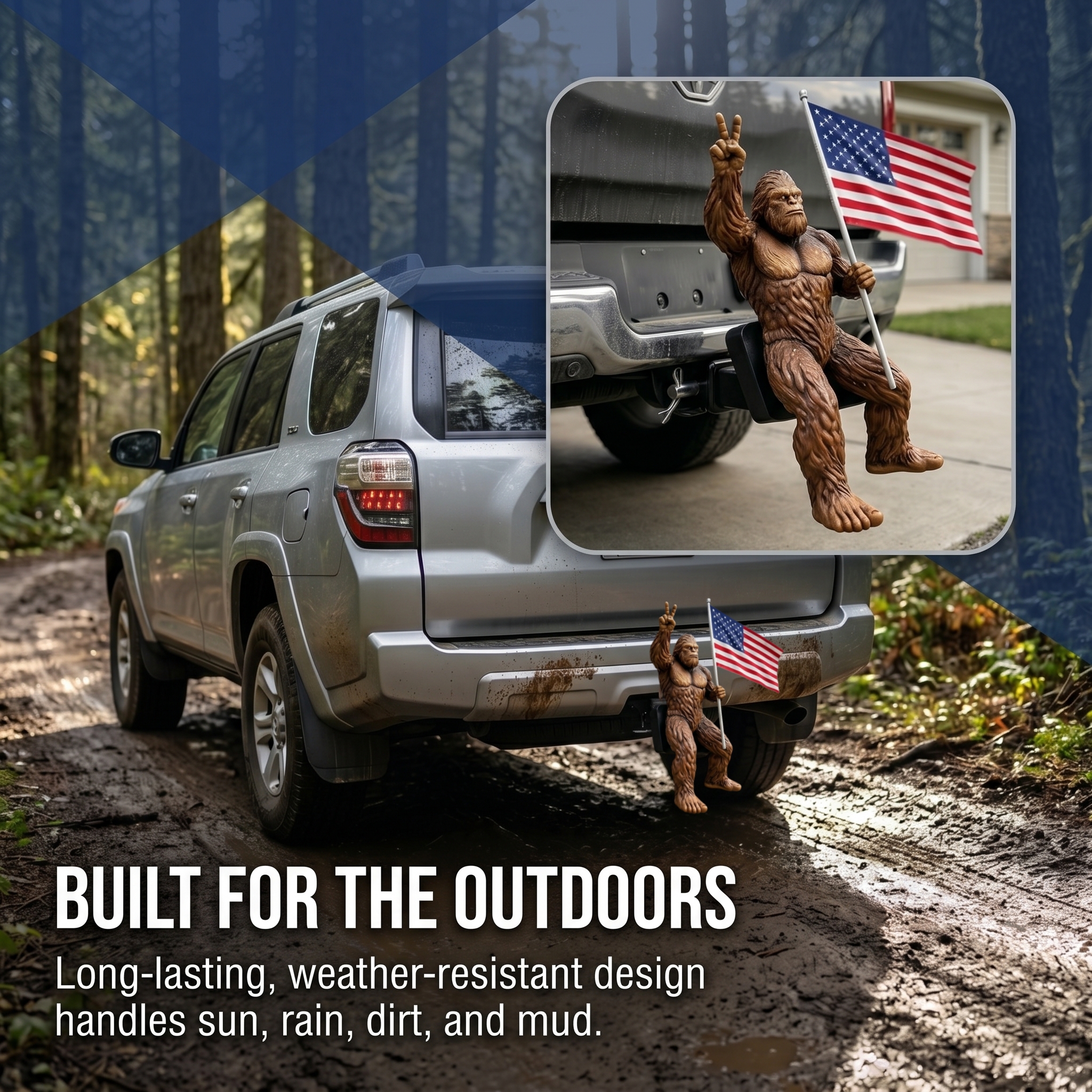 Bigfoot American Flag Hitch Cover
