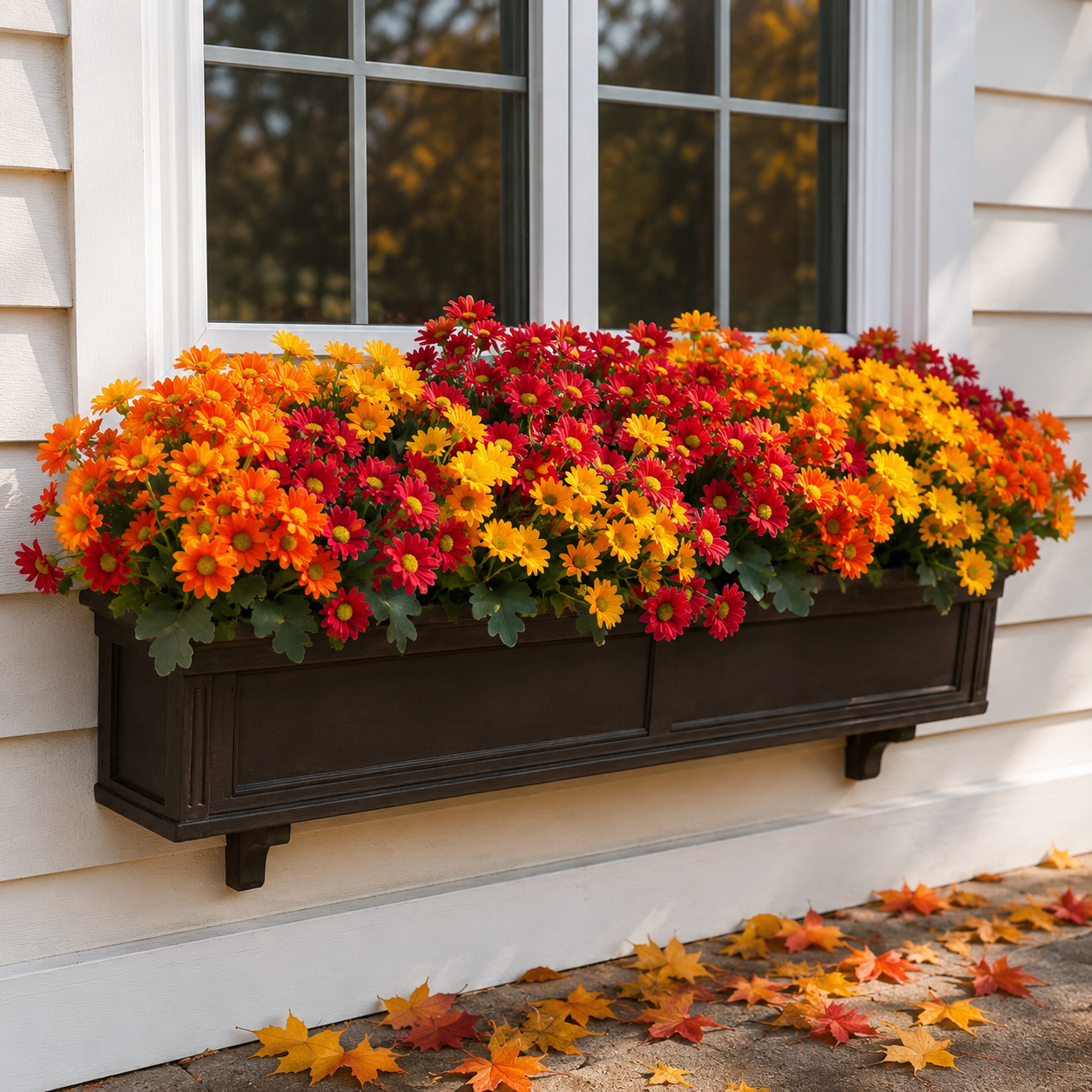 Outdoor Artificial Fall Mums Flower Bundles