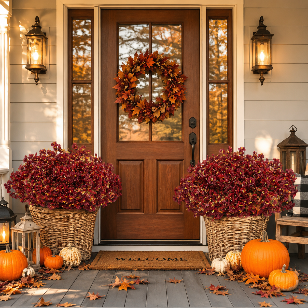 Autumn Harvest Outdoor Faux Flower Bouquets